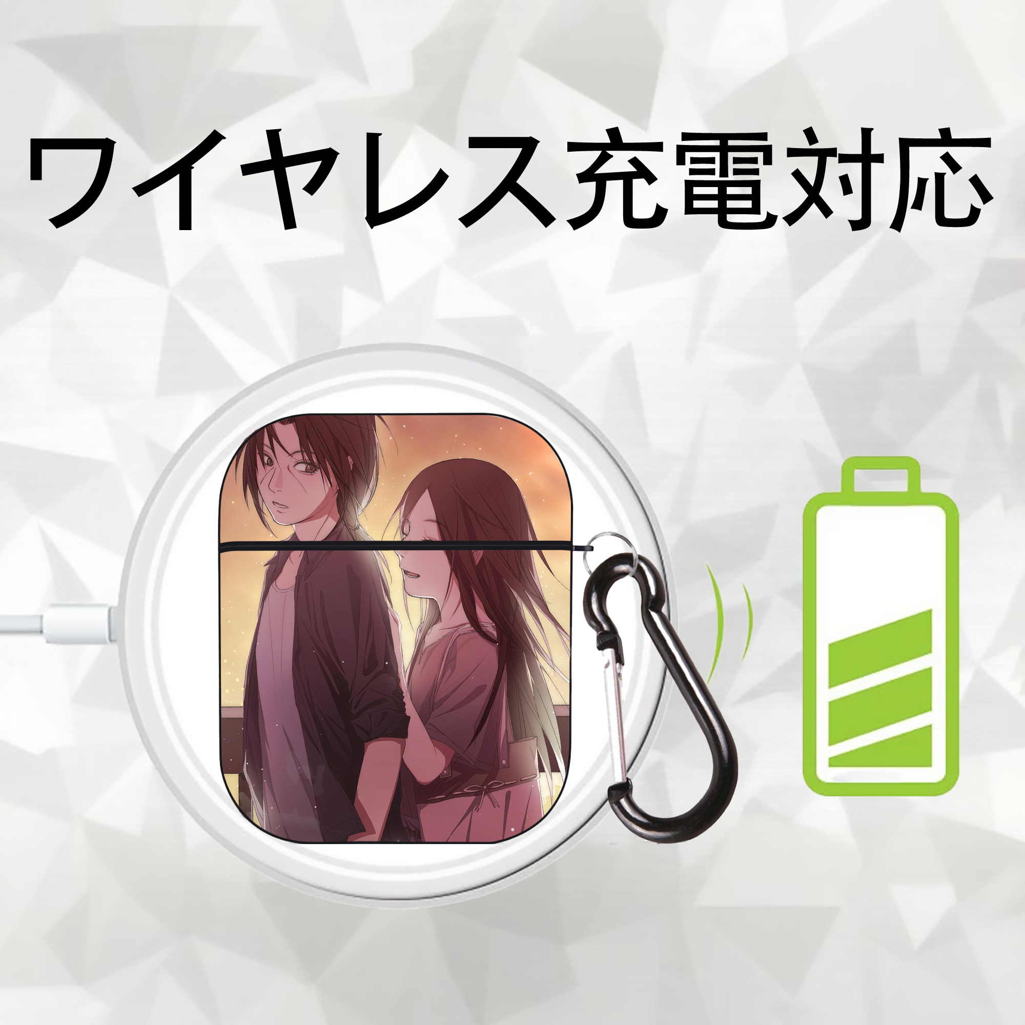 NARUTO -ナルト- NARUTO -ナルト- 疾風伝 AirPods 第2世代保護ケース ハードシェル ブラック 耐衝撃・防指紋・カラビナ付き