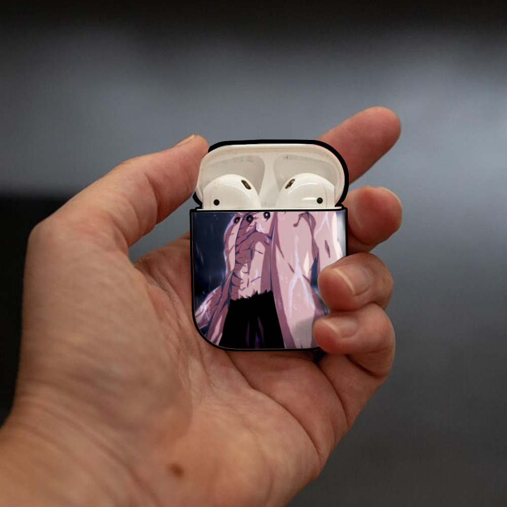 NARUTO -ナルト- NARUTO -ナルト- 疾風伝 AirPods 第2世代保護ケース ハードシェル ブラック 耐衝撃・防指紋・カラビナ付き