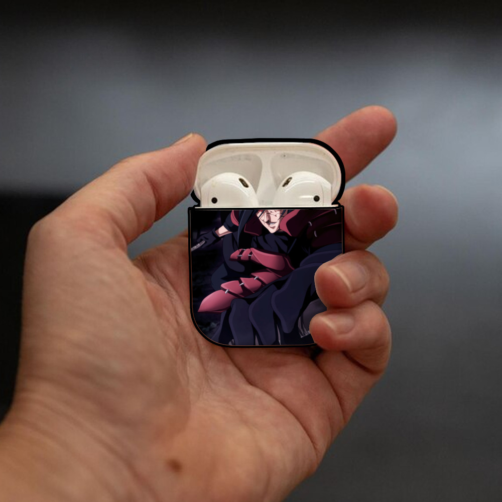 NARUTO -ナルト- NARUTO -ナルト- 疾風伝 AirPods 第2世代保護ケース ハードシェル ブラック 耐衝撃・防指紋・カラビナ付き