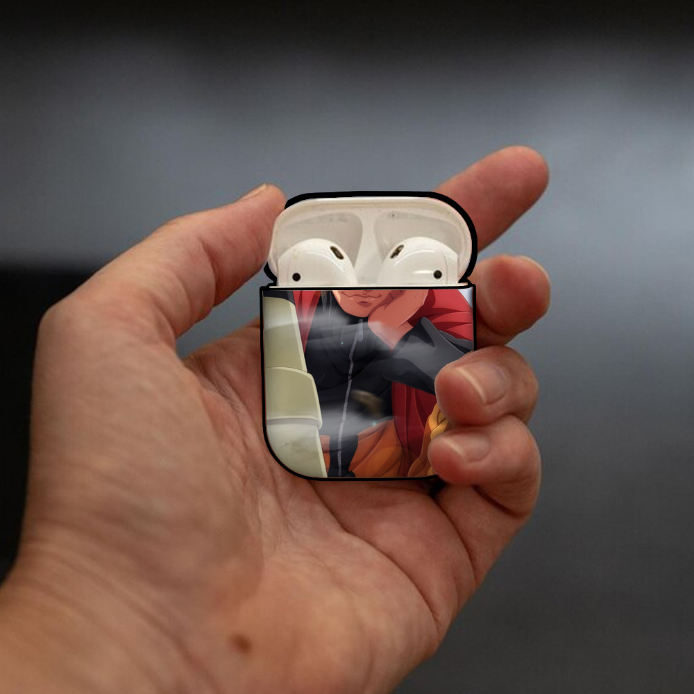 NARUTO -ナルト- NARUTO -ナルト- 疾風伝 AirPods 第2世代保護ケース ハードシェル ブラック 耐衝撃・防指紋・カラビナ付き