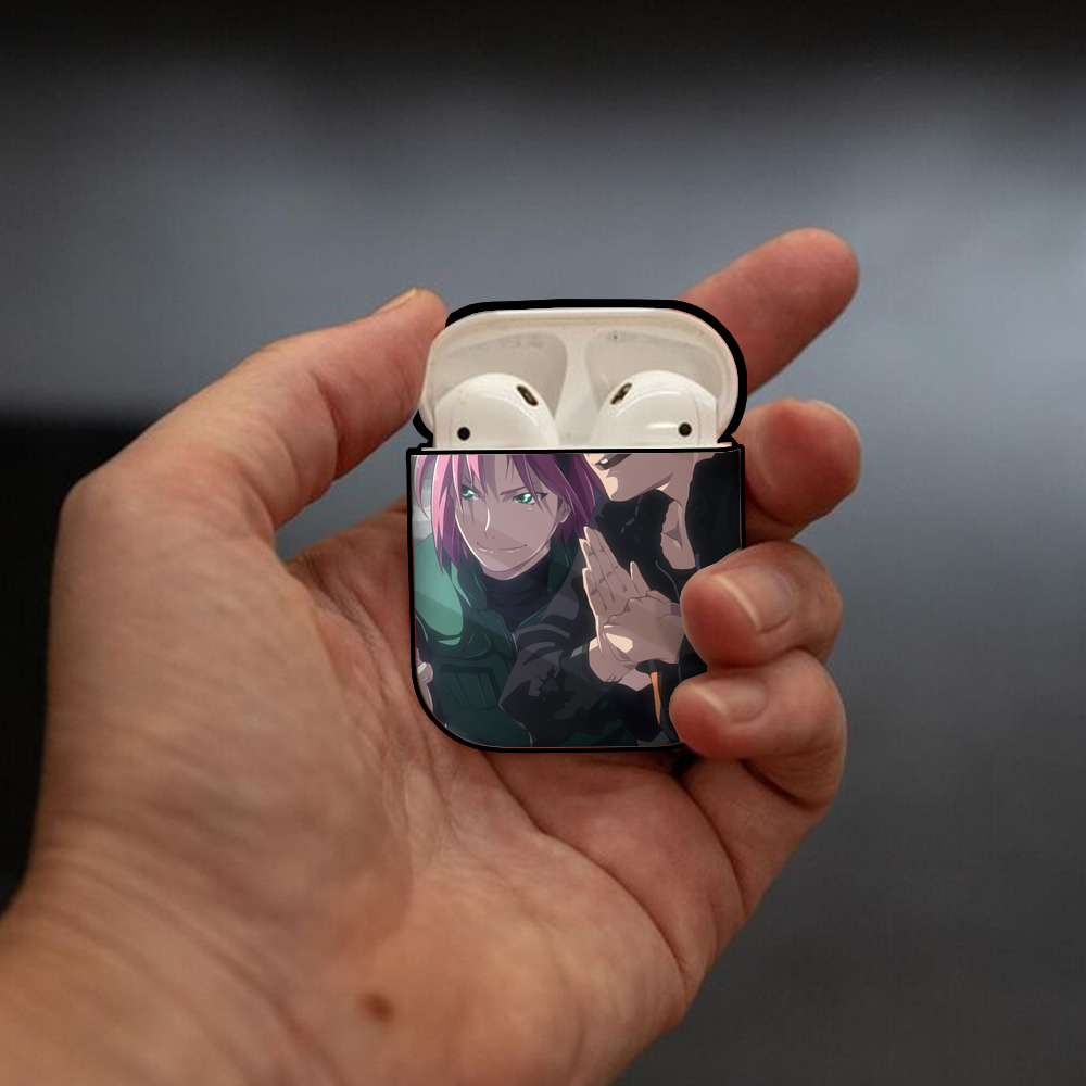NARUTO -ナルト- NARUTO -ナルト- 疾風伝 AirPods 第2世代保護ケース ハードシェル ブラック 耐衝撃・防指紋・カラビナ付き