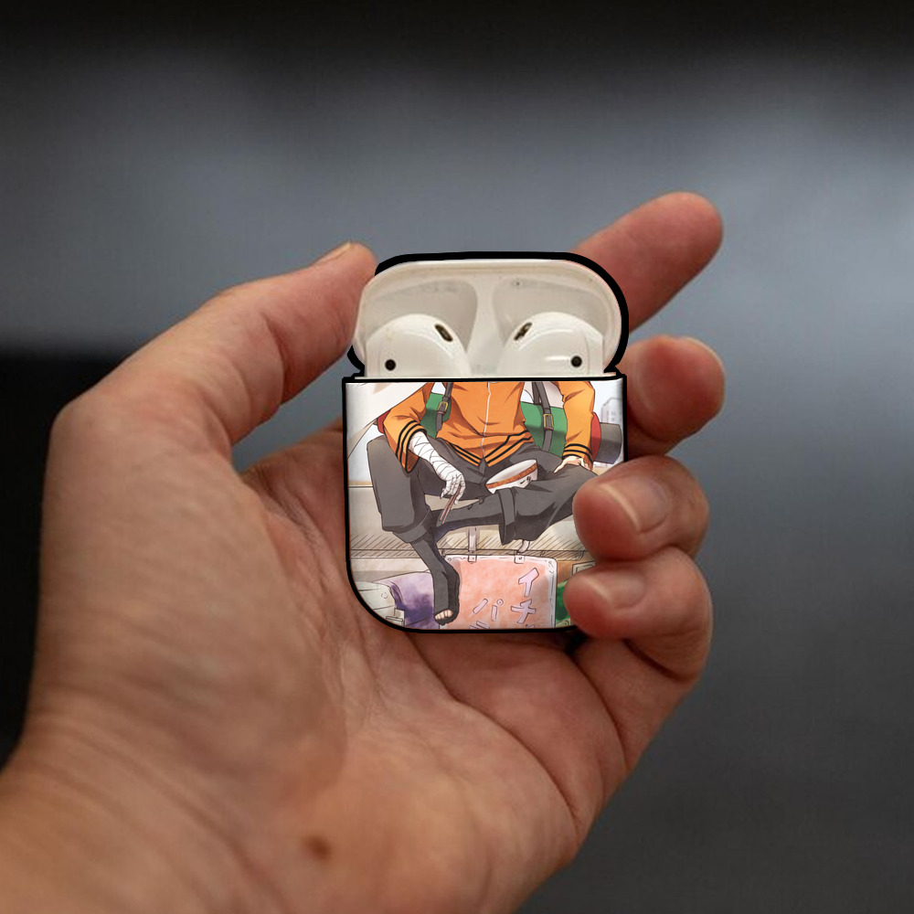 NARUTO -ナルト- NARUTO -ナルト- 疾風伝 AirPods 第2世代保護ケース ハードシェル ブラック 耐衝撃・防指紋・カラビナ付き