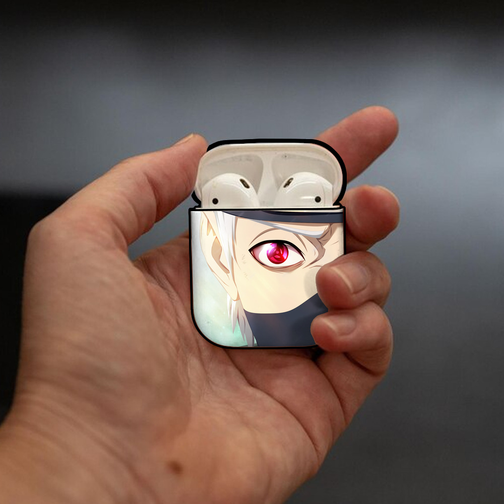 NARUTO -ナルト- NARUTO -ナルト- 疾風伝 AirPods 第2世代保護ケース ハードシェル ブラック 耐衝撃・防指紋・カラビナ付き