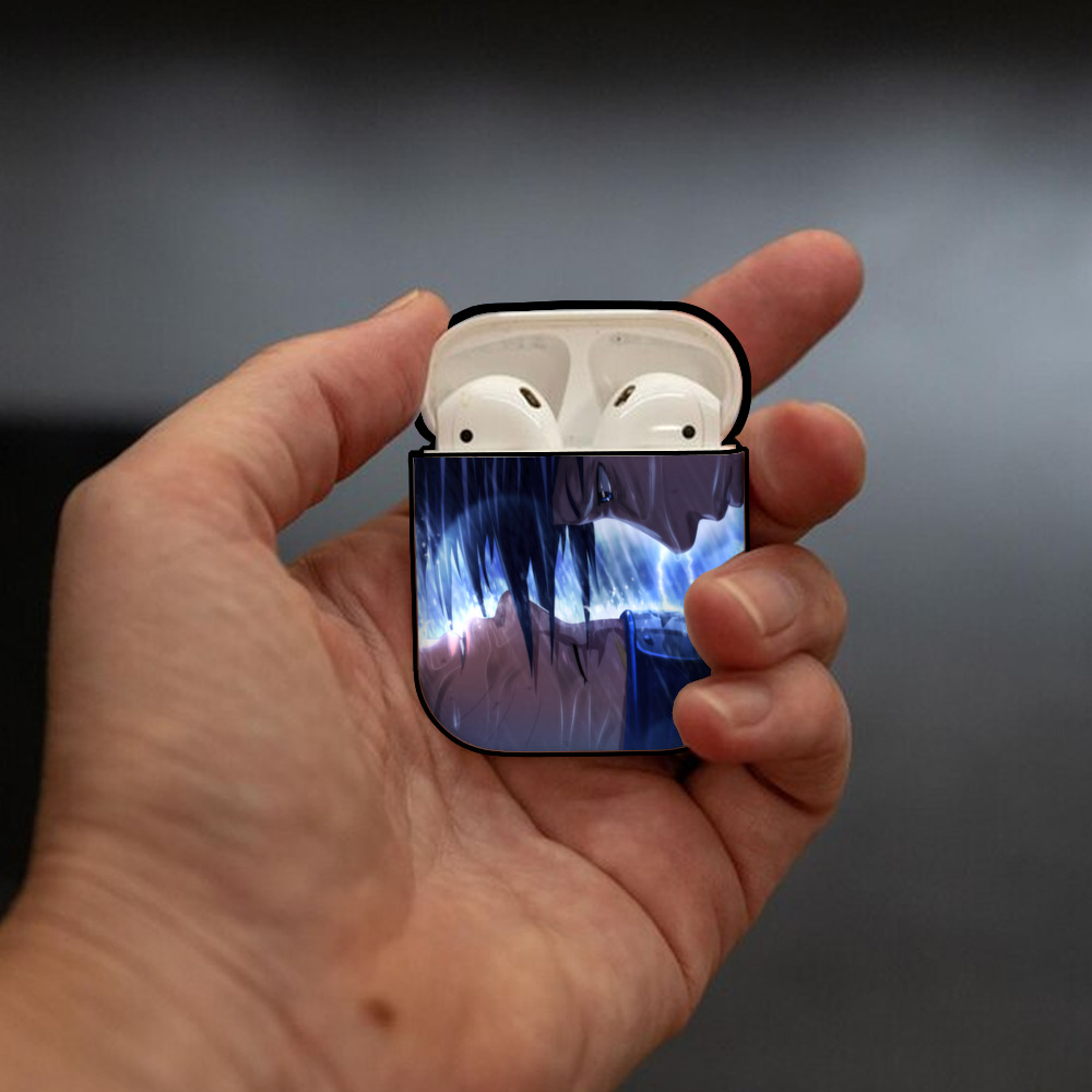 NARUTO -ナルト- NARUTO -ナルト- 疾風伝 AirPods 第2世代保護ケース ハードシェル ブラック 耐衝撃・防指紋・カラビナ付き