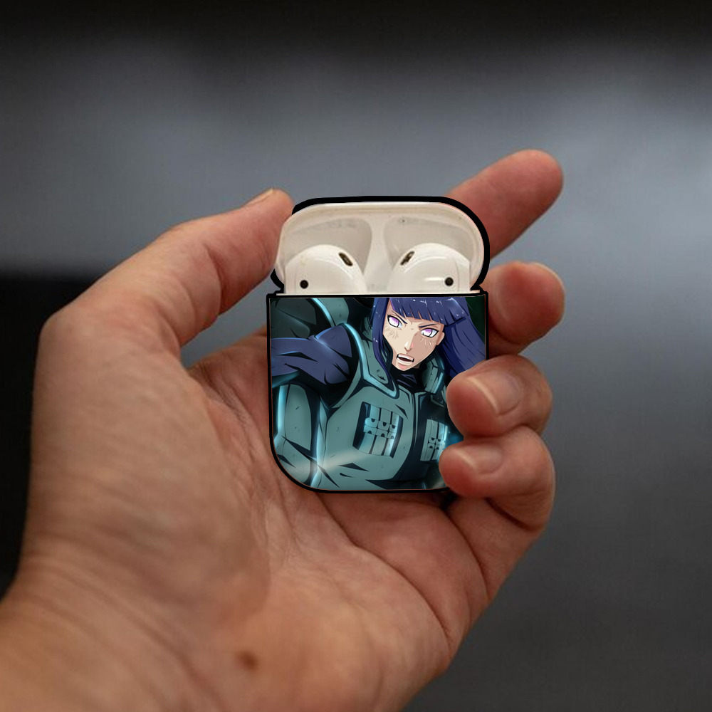 NARUTO -ナルト- NARUTO -ナルト- 疾風伝 AirPods 第2世代保護ケース ハードシェル ブラック 耐衝撃・防指紋・カラビナ付き