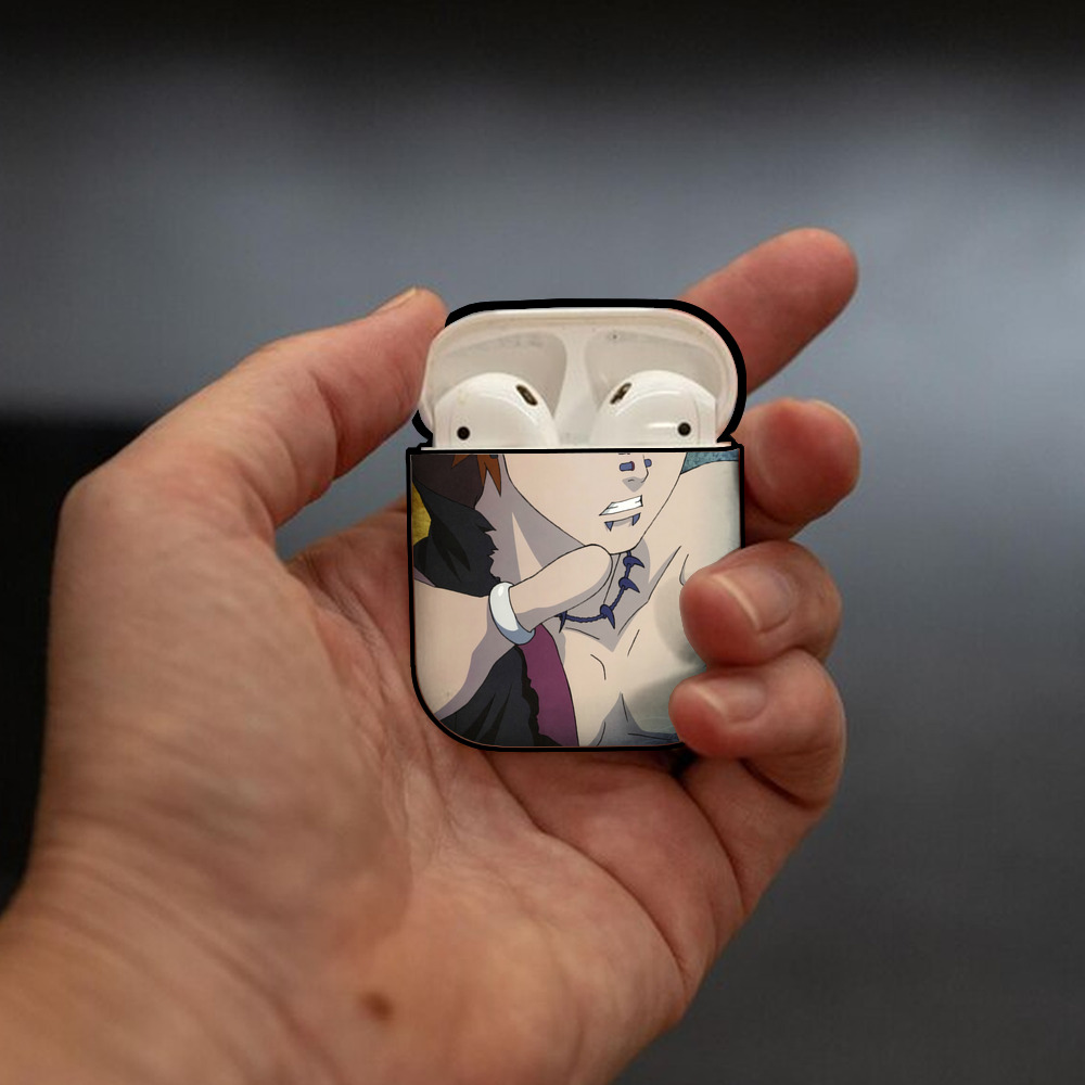NARUTO -ナルト- NARUTO -ナルト- 疾風伝 AirPods 第2世代保護ケース ハードシェル ブラック 耐衝撃・防指紋・カラビナ付き