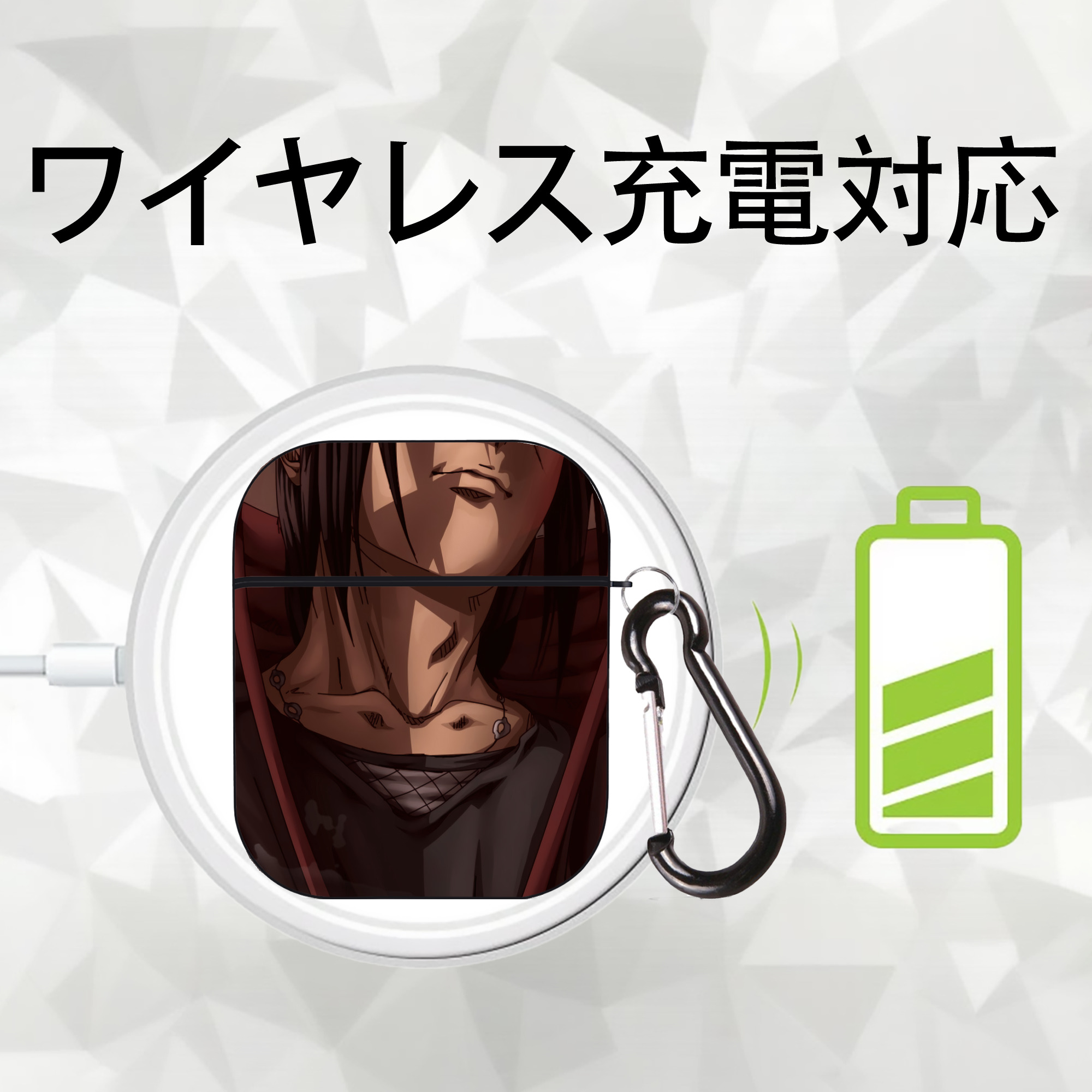 NARUTO -ナルト- NARUTO -ナルト- 疾風伝 AirPods 第2世代保護ケース ハードシェル ブラック 耐衝撃・防指紋・カラビナ付き