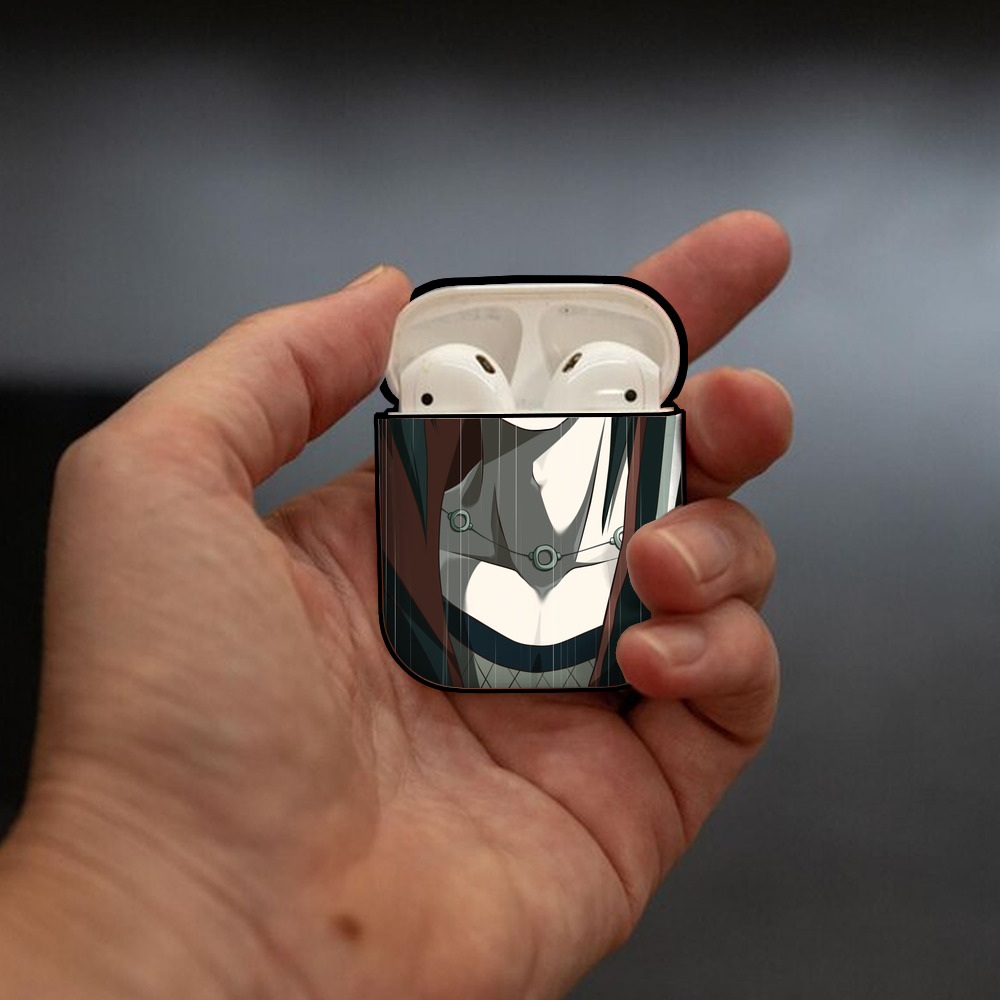 NARUTO -ナルト- NARUTO -ナルト- 疾風伝 AirPods 第2世代保護ケース ハードシェル ブラック 耐衝撃・防指紋・カラビナ付き