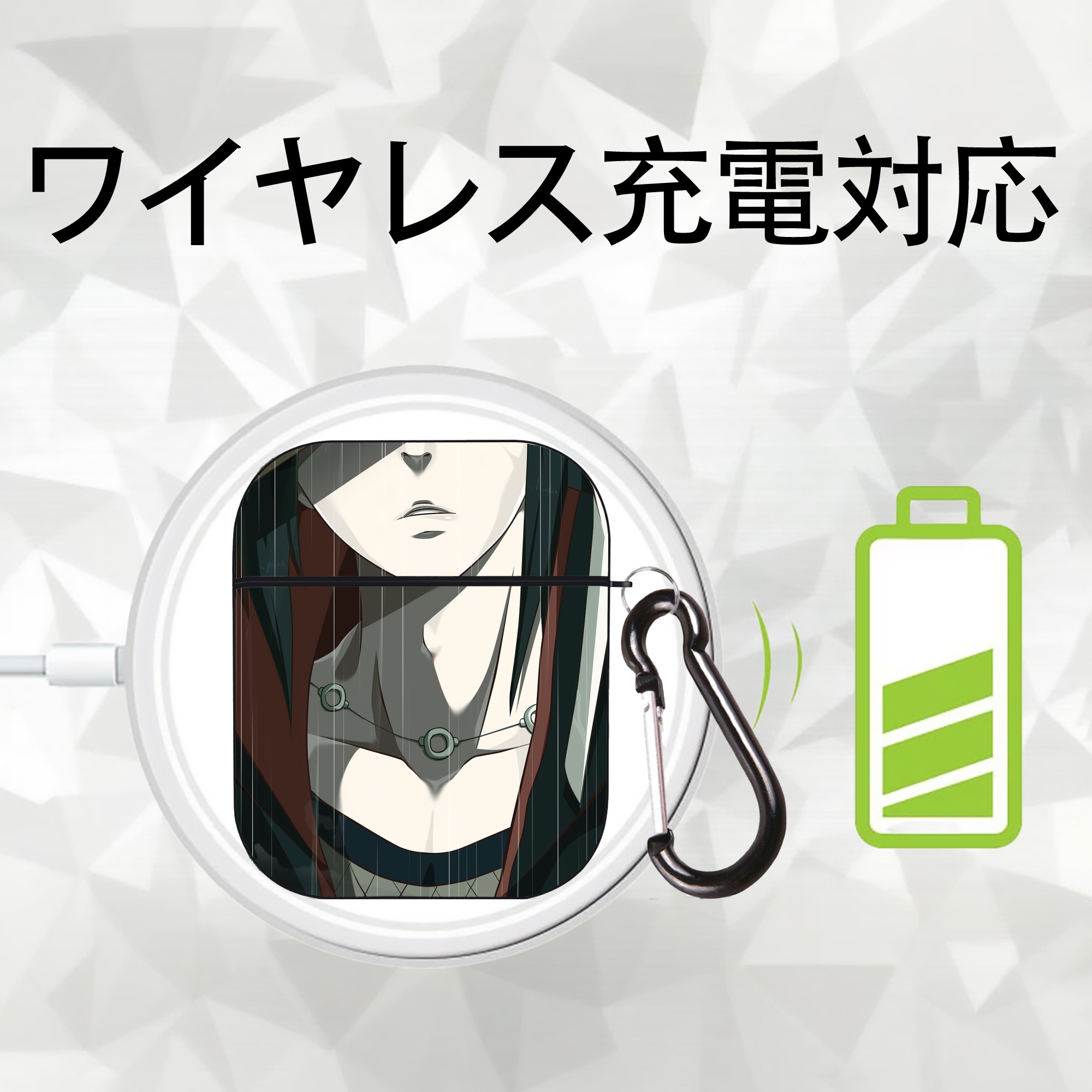 NARUTO -ナルト- NARUTO -ナルト- 疾風伝 AirPods 第2世代保護ケース ハードシェル ブラック 耐衝撃・防指紋・カラビナ付き