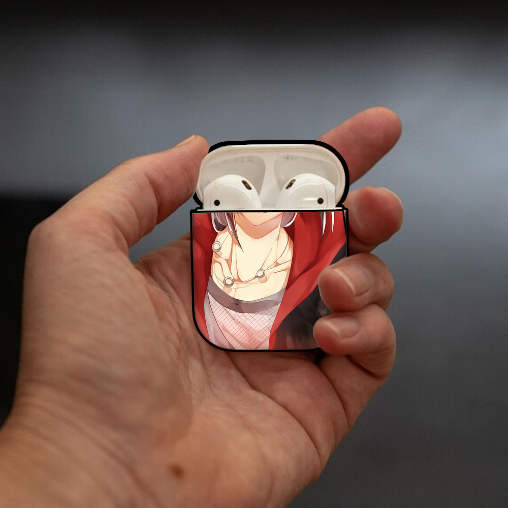 NARUTO -ナルト- NARUTO -ナルト- 疾風伝 AirPods 第2世代保護ケース ハードシェル ブラック 耐衝撃・防指紋・カラビナ付き