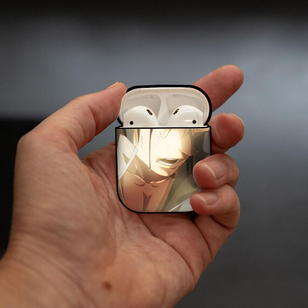 NARUTO -ナルト- NARUTO -ナルト- 疾風伝 AirPods 第2世代保護ケース ハードシェル ブラック 耐衝撃・防指紋・カラビナ付き