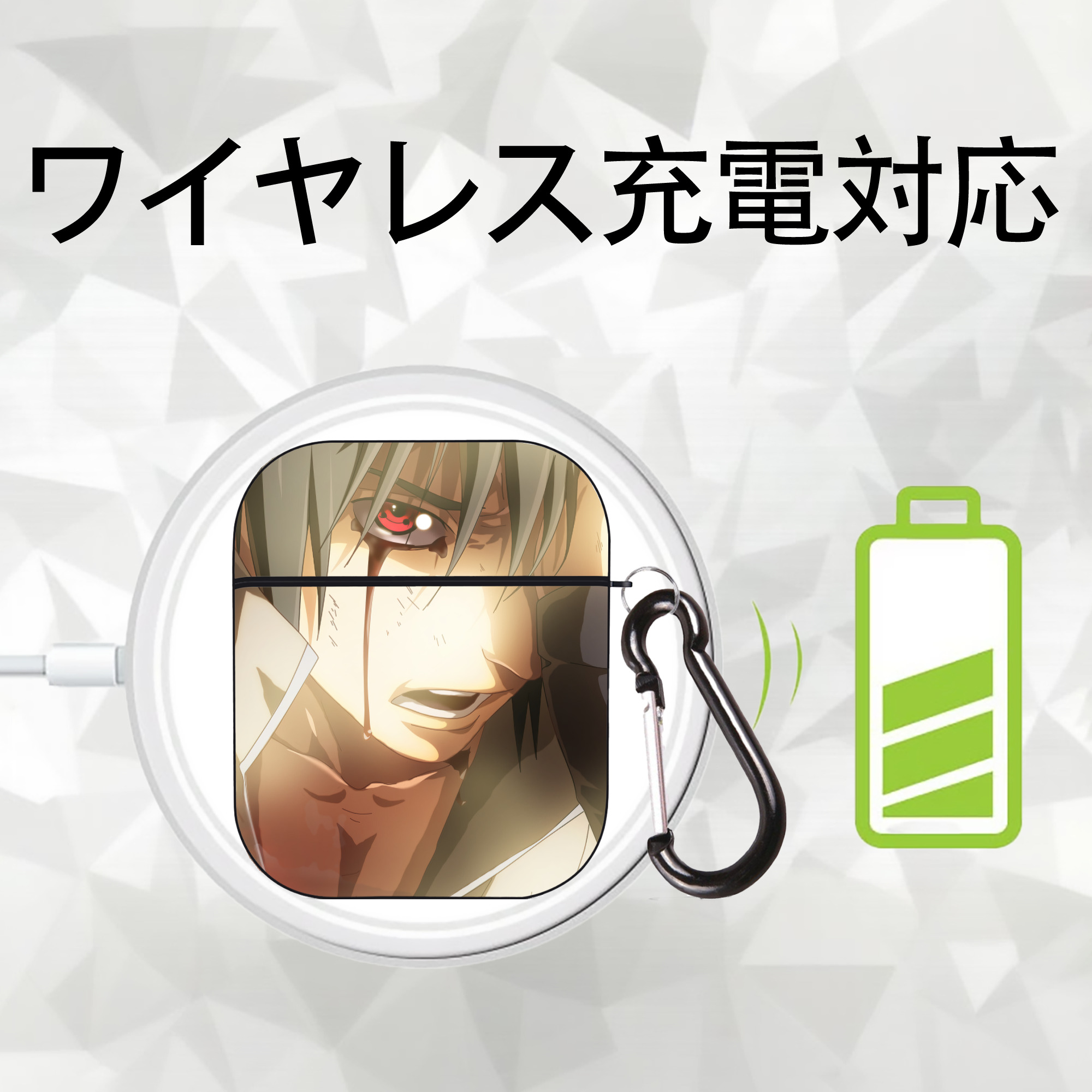 NARUTO -ナルト- NARUTO -ナルト- 疾風伝 AirPods 第2世代保護ケース ハードシェル ブラック 耐衝撃・防指紋・カラビナ付き