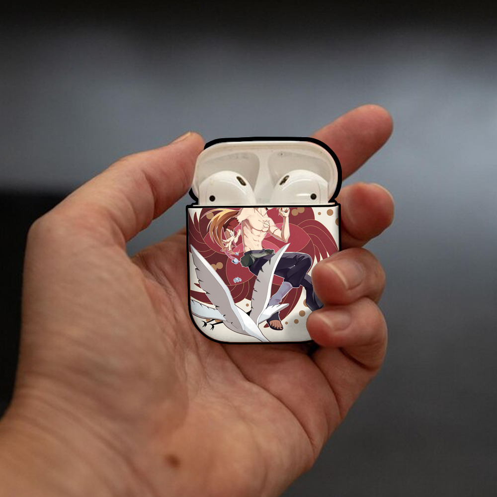 NARUTO -ナルト- NARUTO -ナルト- 疾風伝 AirPods 第2世代保護ケース ハードシェル ブラック 耐衝撃・防指紋・カラビナ付き