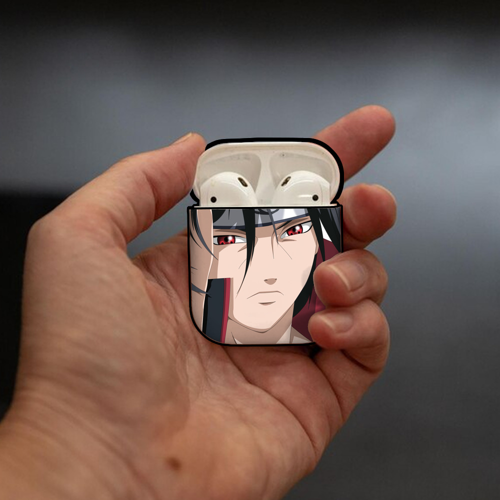 NARUTO -ナルト- NARUTO -ナルト- 疾風伝 AirPods 第2世代保護ケース ハードシェル ブラック 耐衝撃・防指紋・カラビナ付き