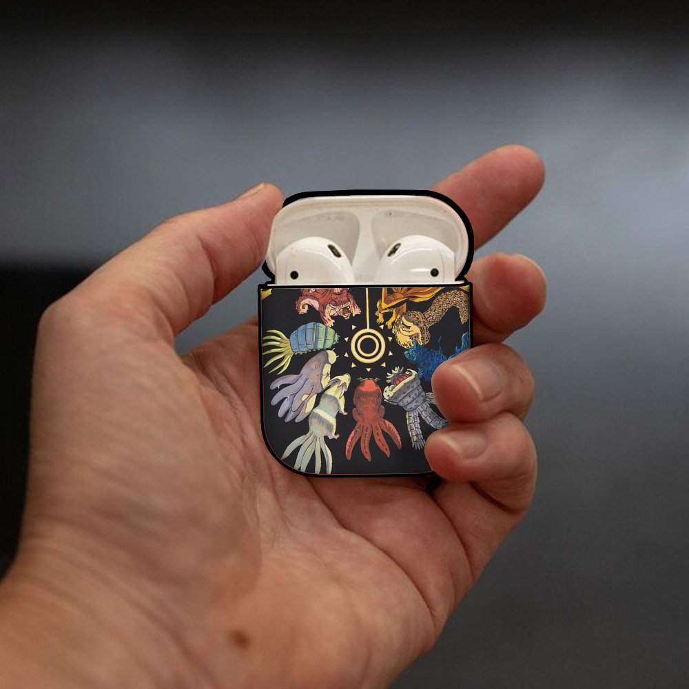 NARUTO -ナルト- NARUTO -ナルト- 疾風伝 AirPods 第2世代保護ケース ハードシェル ブラック 耐衝撃・防指紋・カラビナ付き