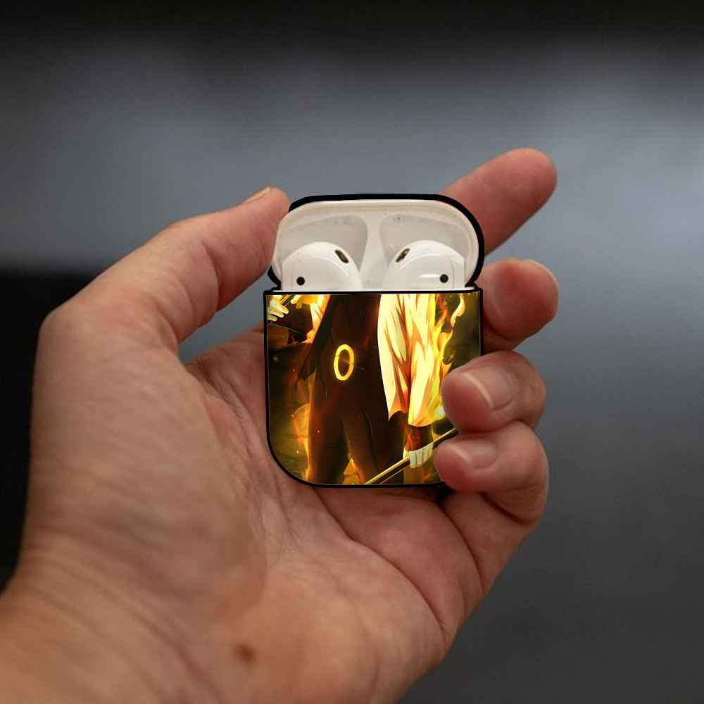 NARUTO -ナルト- NARUTO -ナルト- 疾風伝 AirPods 第2世代保護ケース ハードシェル ブラック 耐衝撃・防指紋・カラビナ付き