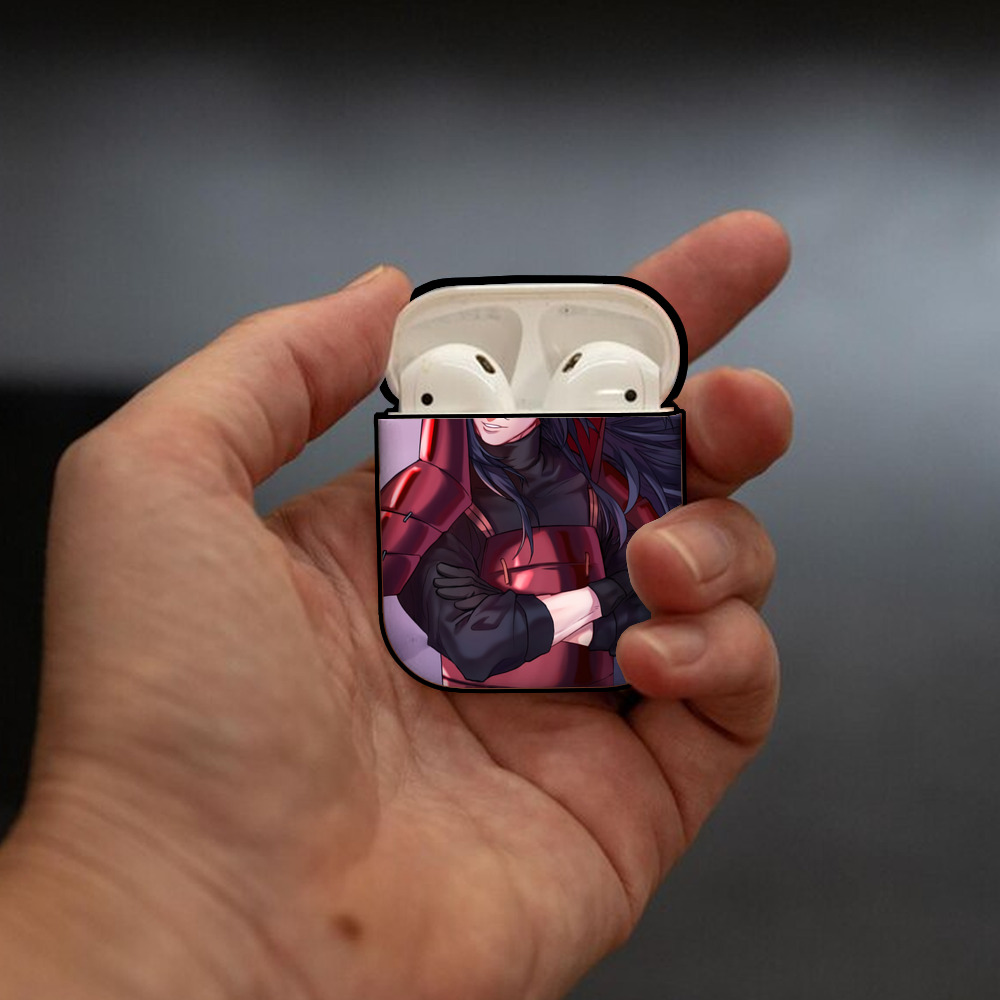 NARUTO -ナルト- NARUTO -ナルト- 疾風伝 AirPods 第2世代保護ケース ハードシェル ブラック 耐衝撃・防指紋・カラビナ付き