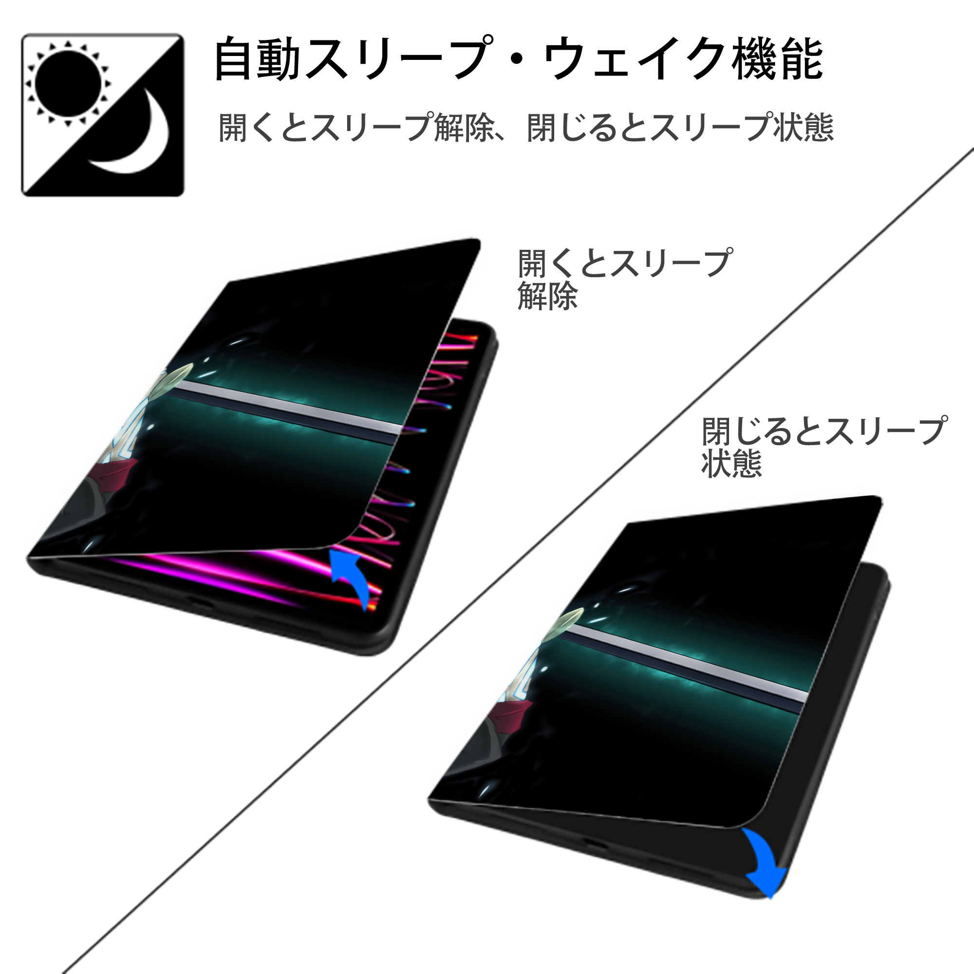 NARUTO -ナルト- NARUTO -ナルト- 疾風伝 IPad ケース ブック型 PUレザー TPU 耐衝撃 軽量 薄型 ペン収納なし 全面保護 IPad 各モデル対応