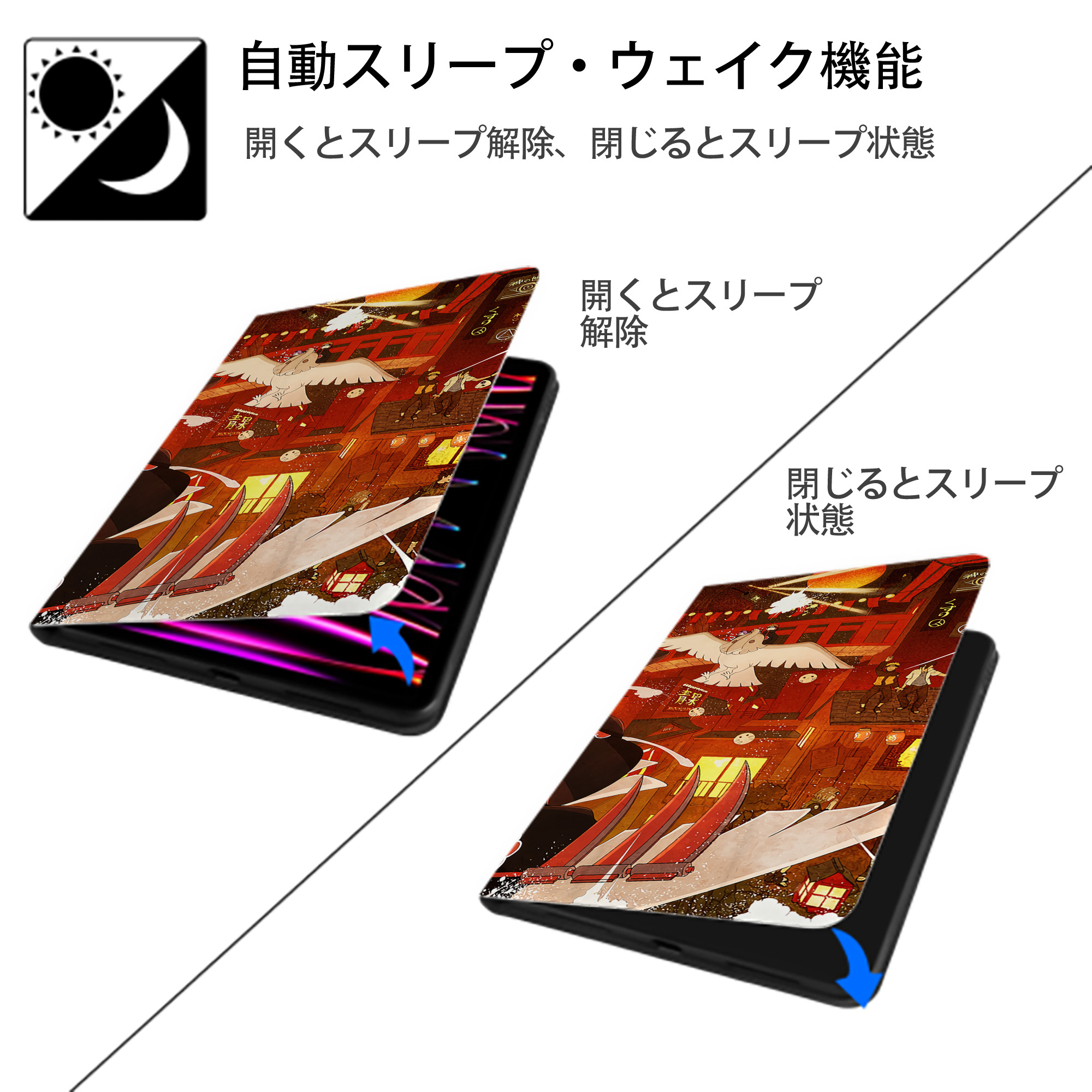 NARUTO -ナルト- NARUTO -ナルト- 疾風伝 IPad ケース ブック型 PUレザー TPU 耐衝撃 軽量 薄型 ペン収納なし 全面保護 IPad 各モデル対応