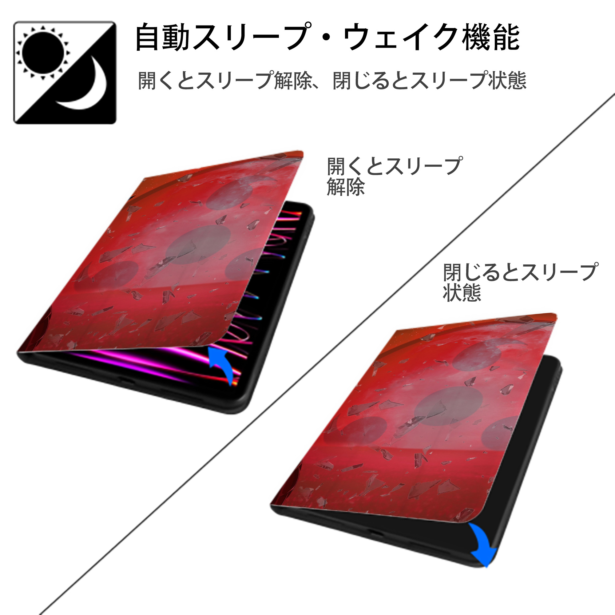 NARUTO -ナルト- NARUTO -ナルト- 疾風伝 IPad ケース ブック型 PUレザー TPU 耐衝撃 軽量 薄型 ペン収納なし 全面保護 IPad 各モデル対応