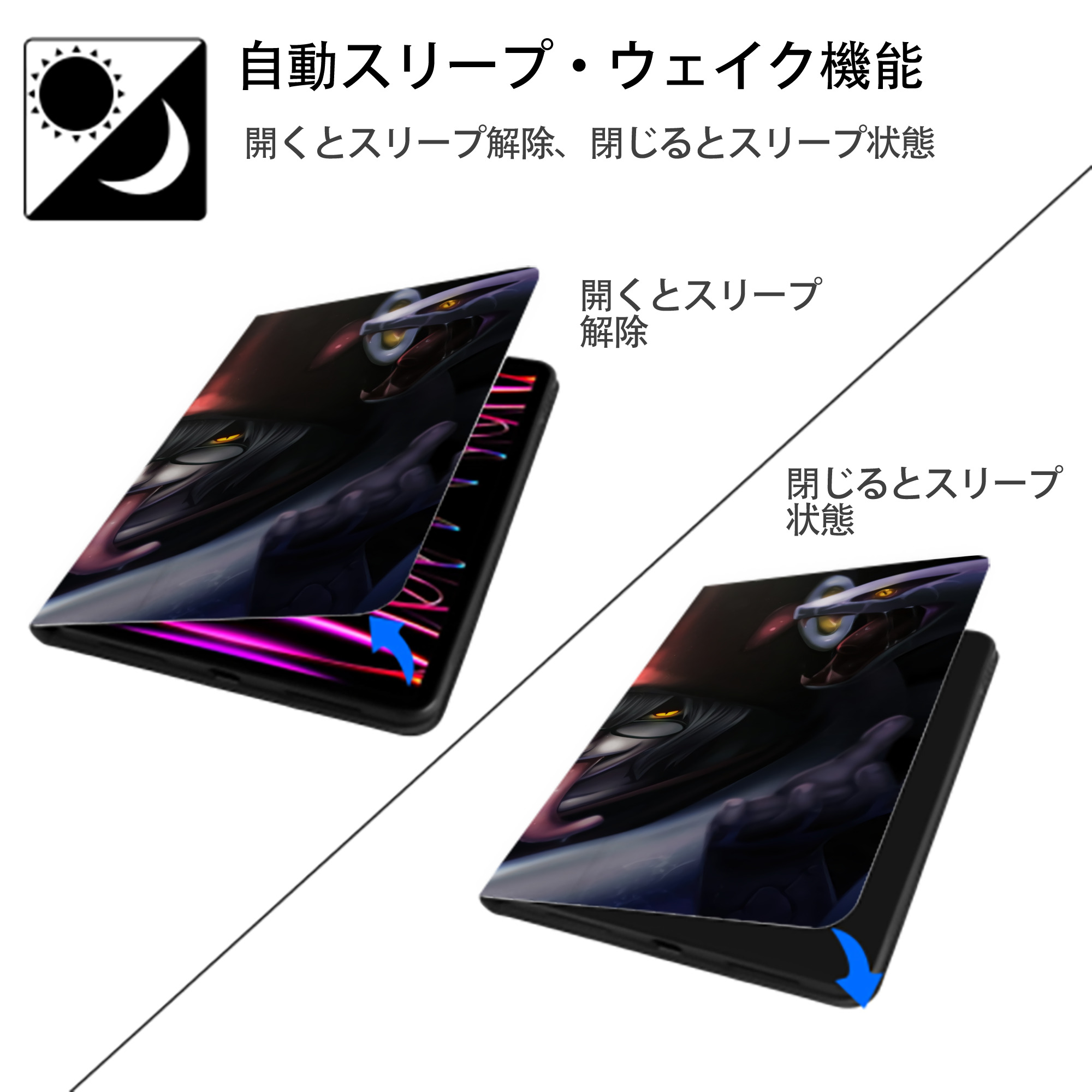 NARUTO -ナルト- NARUTO -ナルト- 疾風伝 IPad ケース ブック型 PUレザー TPU 耐衝撃 軽量 薄型 ペン収納なし 全面保護 IPad 各モデル対応