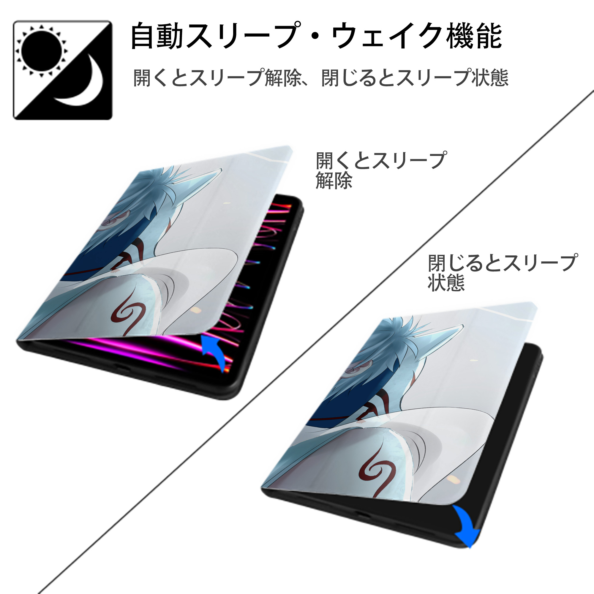 NARUTO -ナルト- NARUTO -ナルト- 疾風伝 IPad ケース ブック型 PUレザー TPU 耐衝撃 軽量 薄型 ペン収納なし 全面保護 IPad 各モデル対応