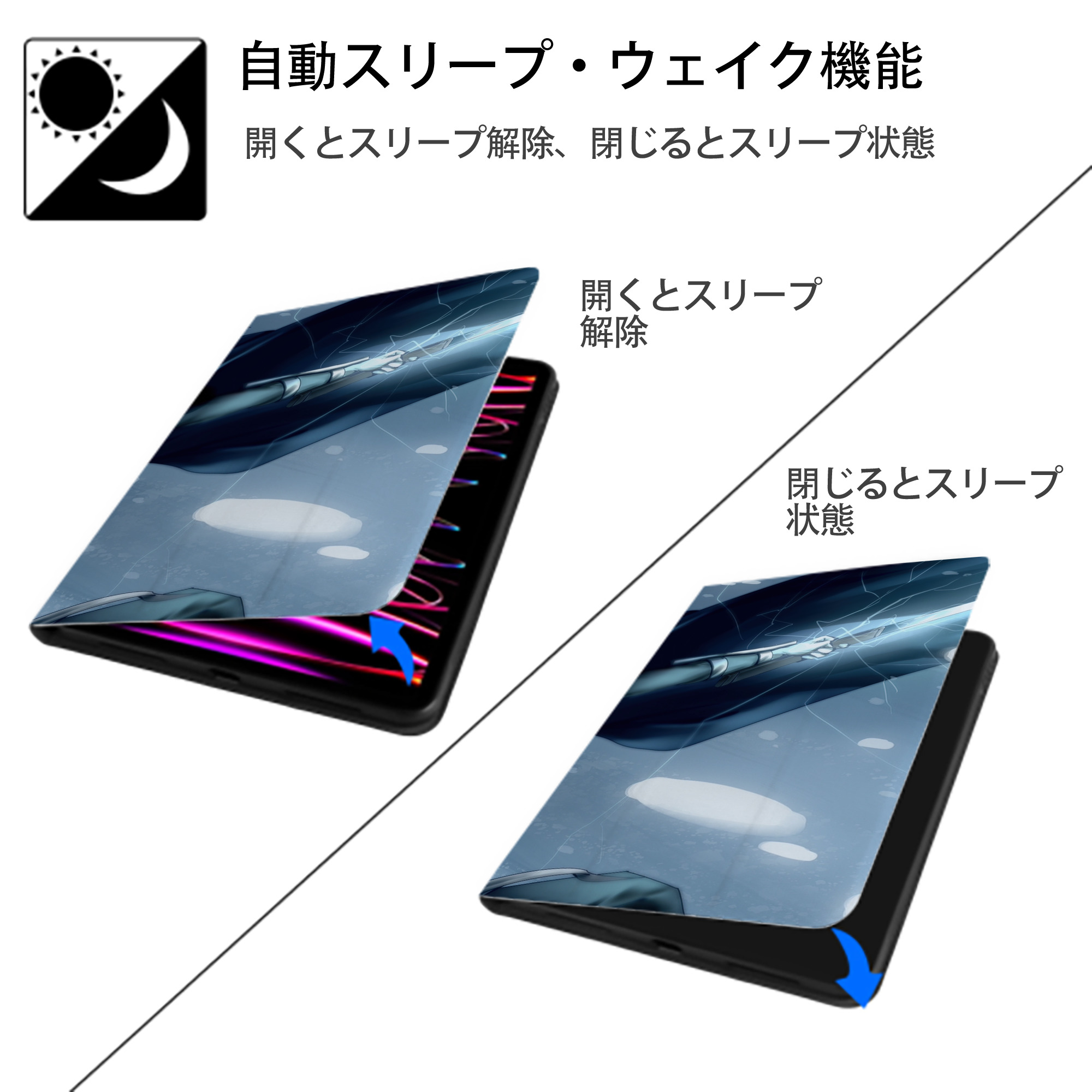 NARUTO -ナルト- NARUTO -ナルト- 疾風伝 IPad ケース ブック型 PUレザー TPU 耐衝撃 軽量 薄型 ペン収納なし 全面保護 IPad 各モデル対応