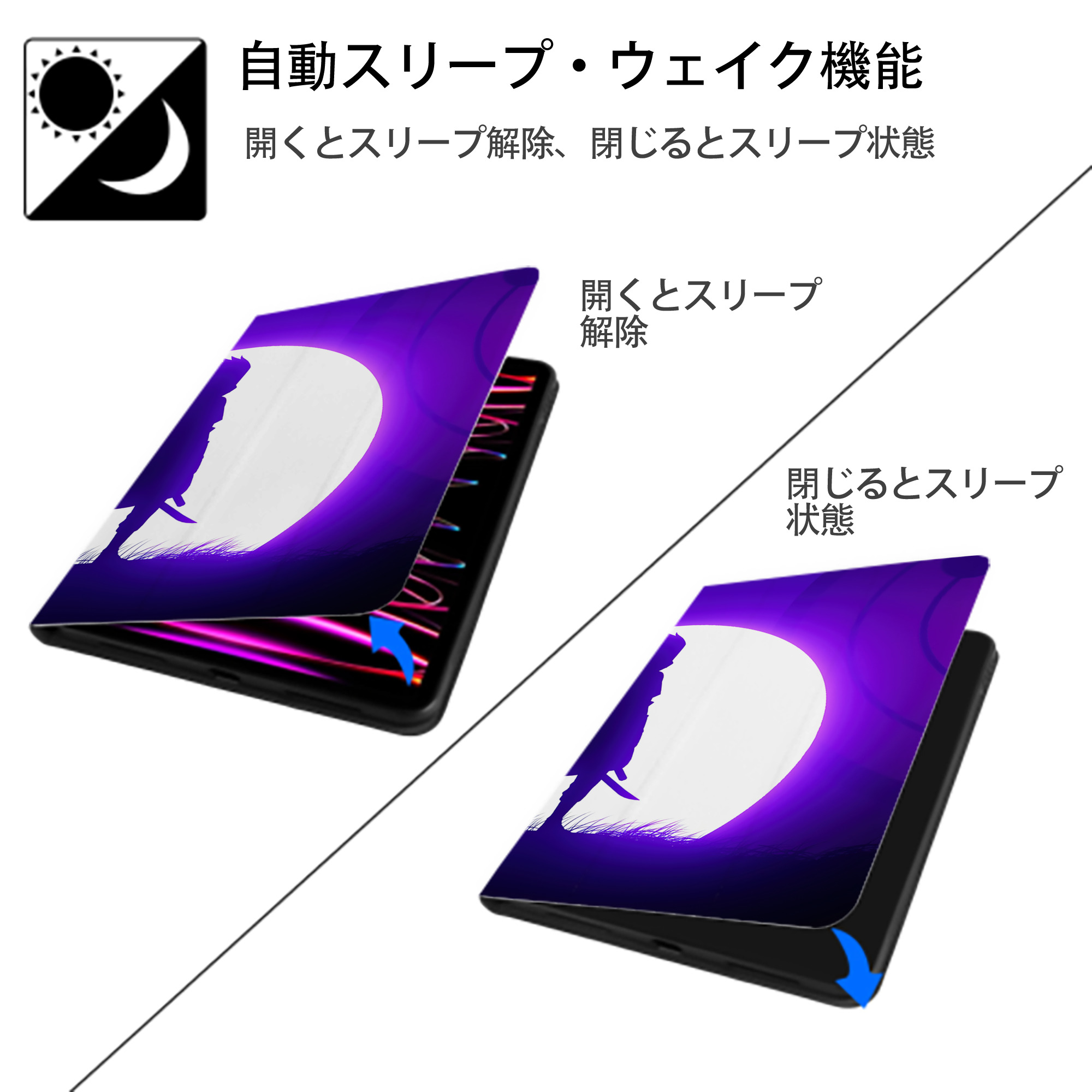 NARUTO -ナルト- NARUTO -ナルト- 疾風伝 IPad ケース ブック型 PUレザー TPU 耐衝撃 軽量 薄型 ペン収納なし 全面保護 IPad 各モデル対応