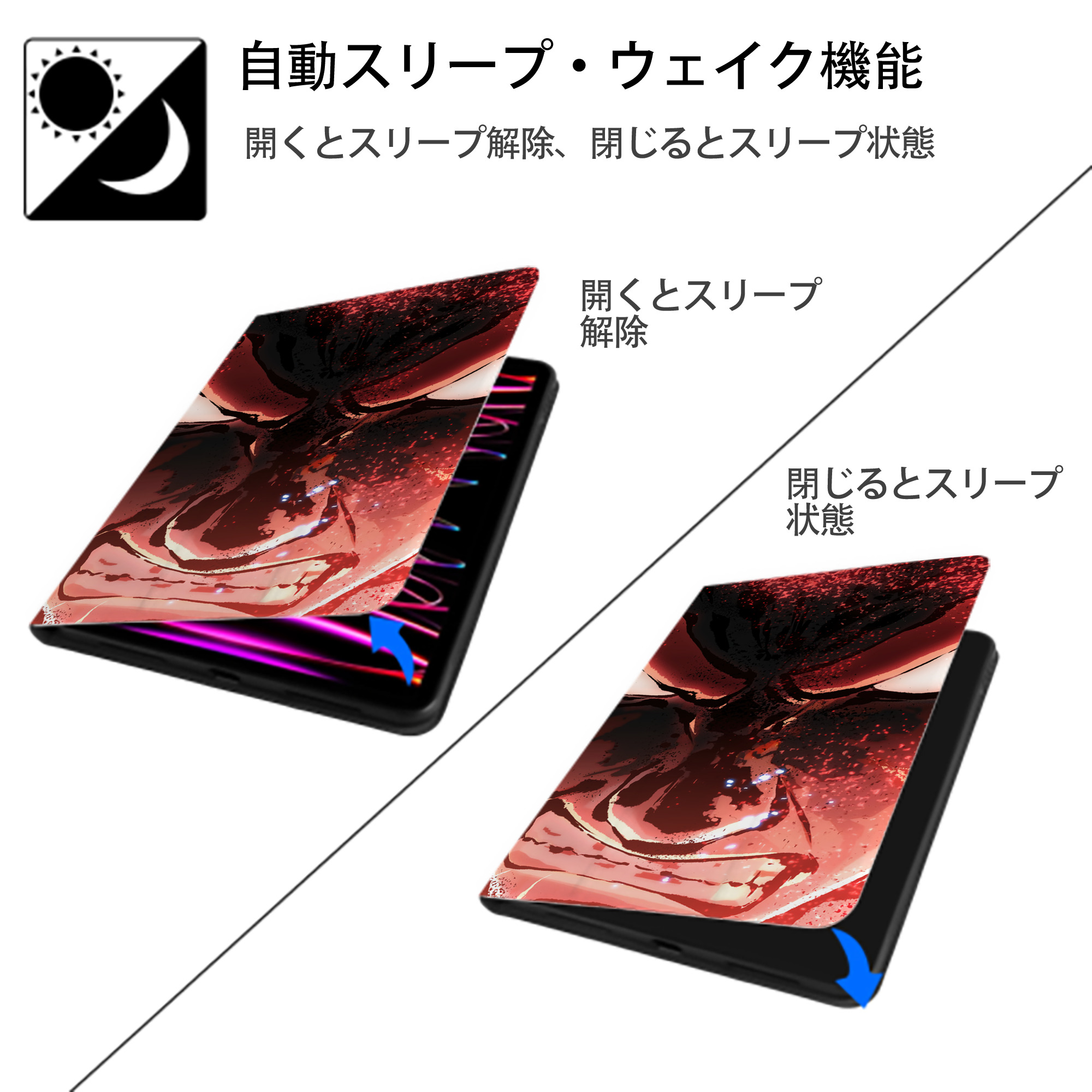 NARUTO -ナルト- NARUTO -ナルト- 疾風伝 IPad ケース ブック型 PUレザー TPU 耐衝撃 軽量 薄型 ペン収納なし 全面保護 IPad 各モデル対応
