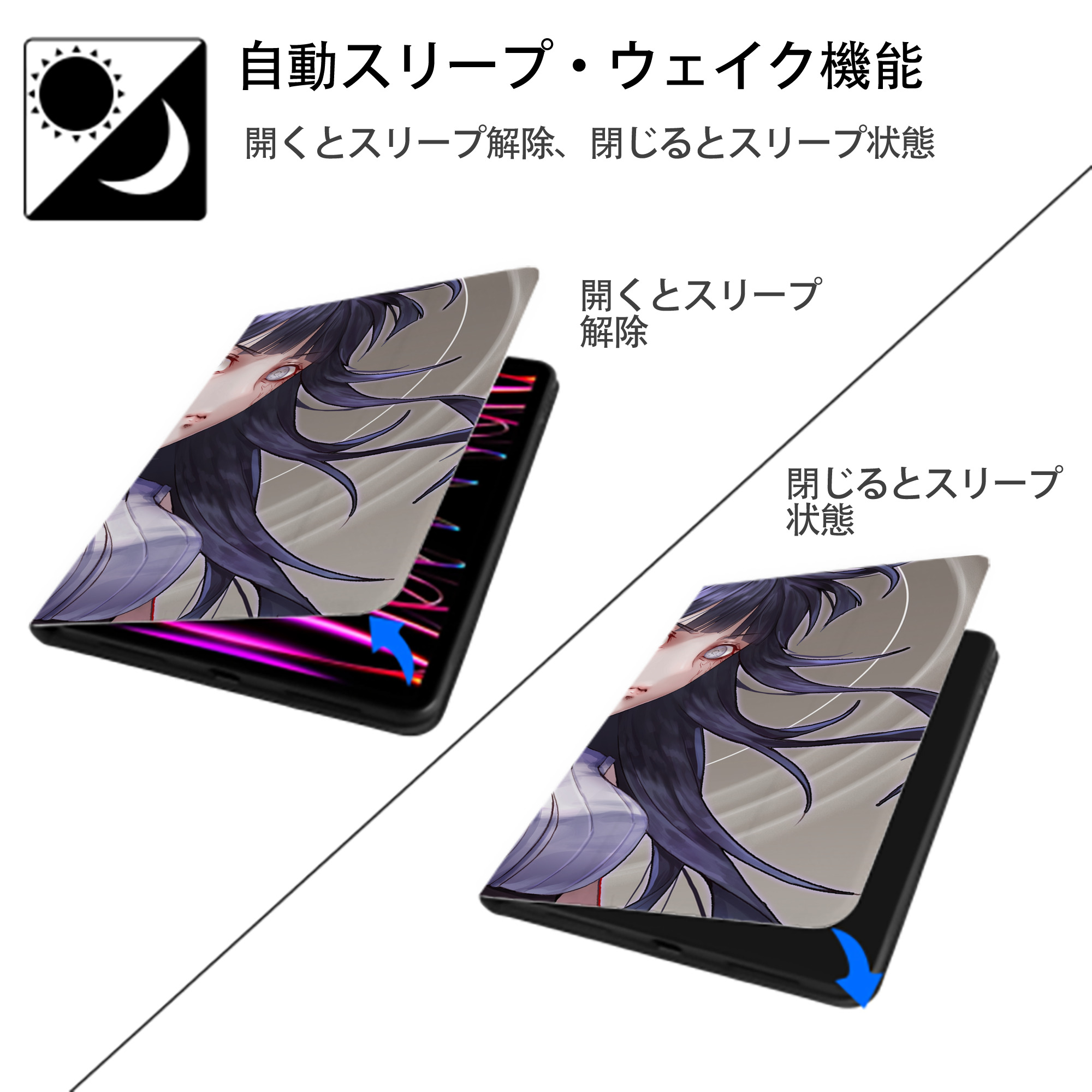 NARUTO -ナルト- NARUTO -ナルト- 疾風伝 IPad ケース ブック型 PUレザー TPU 耐衝撃 軽量 薄型 ペン収納なし 全面保護 IPad 各モデル対応
