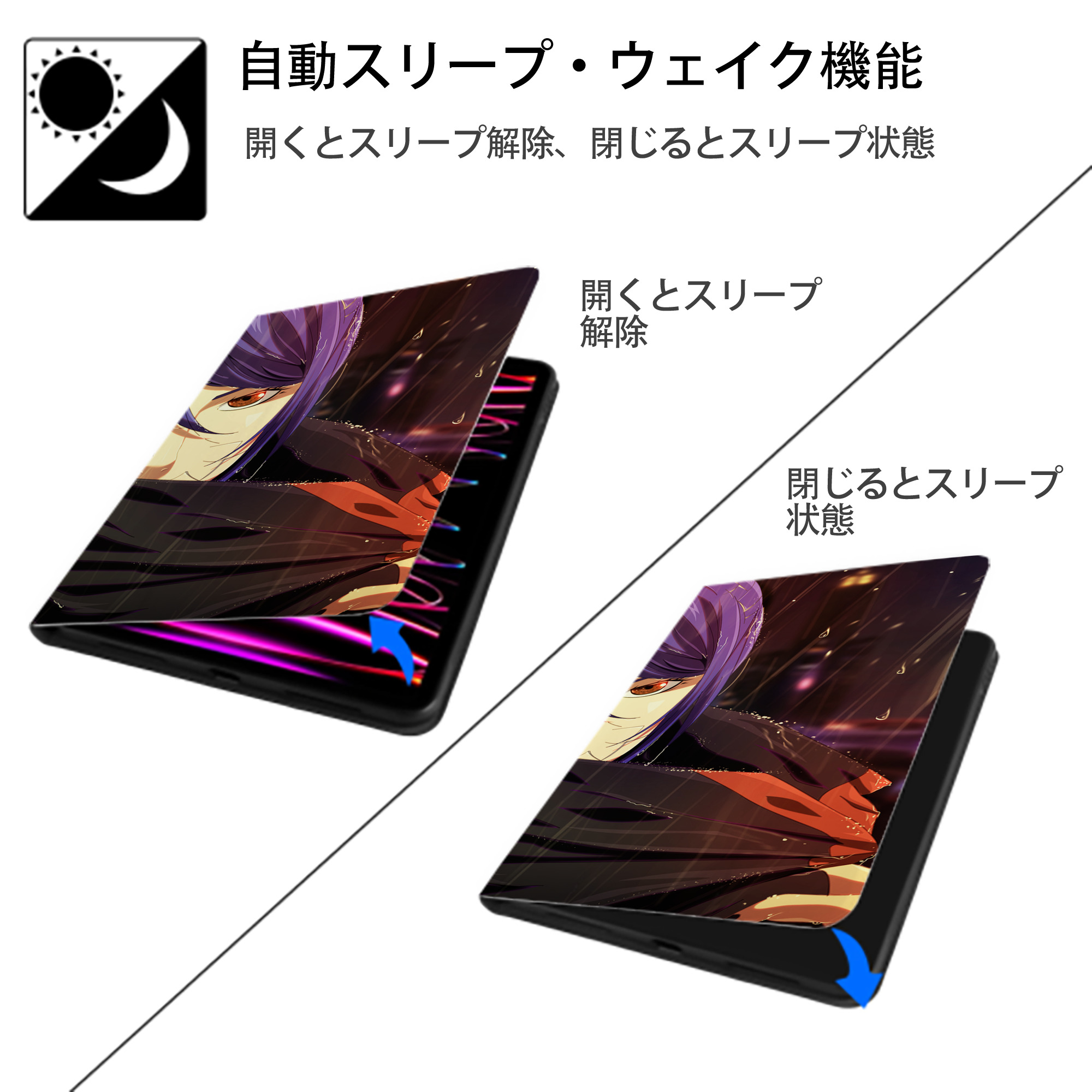 NARUTO -ナルト- NARUTO -ナルト- 疾風伝 IPadケース ペンホルダー付き ブックスタイルデザイン