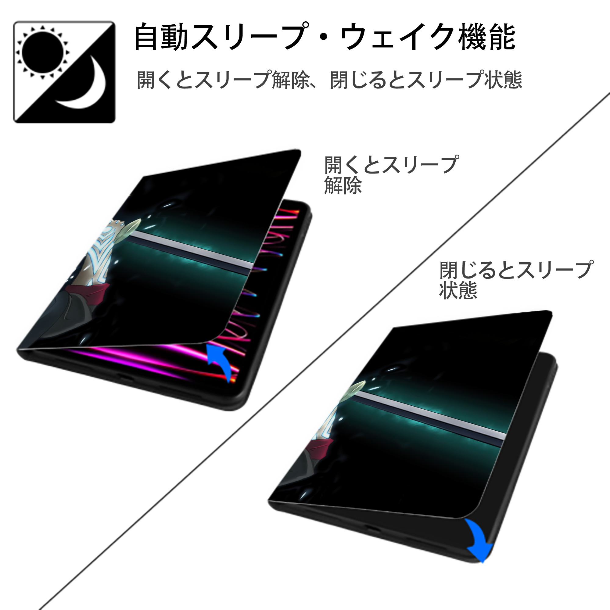 NARUTO -ナルト- NARUTO -ナルト- 疾風伝 IPadケース ペンホルダー付き ブックスタイルデザイン