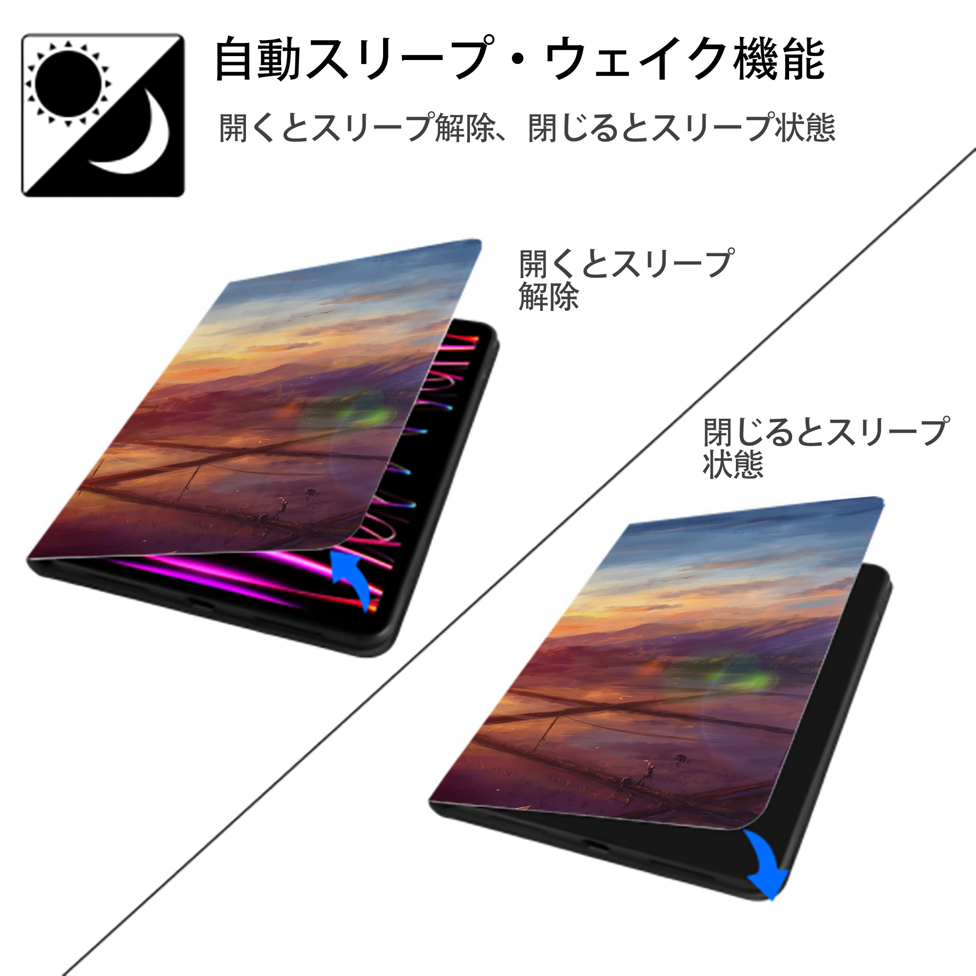 NARUTO -ナルト- NARUTO -ナルト- 疾風伝 IPadケース ペンホルダー付き ブックスタイルデザイン