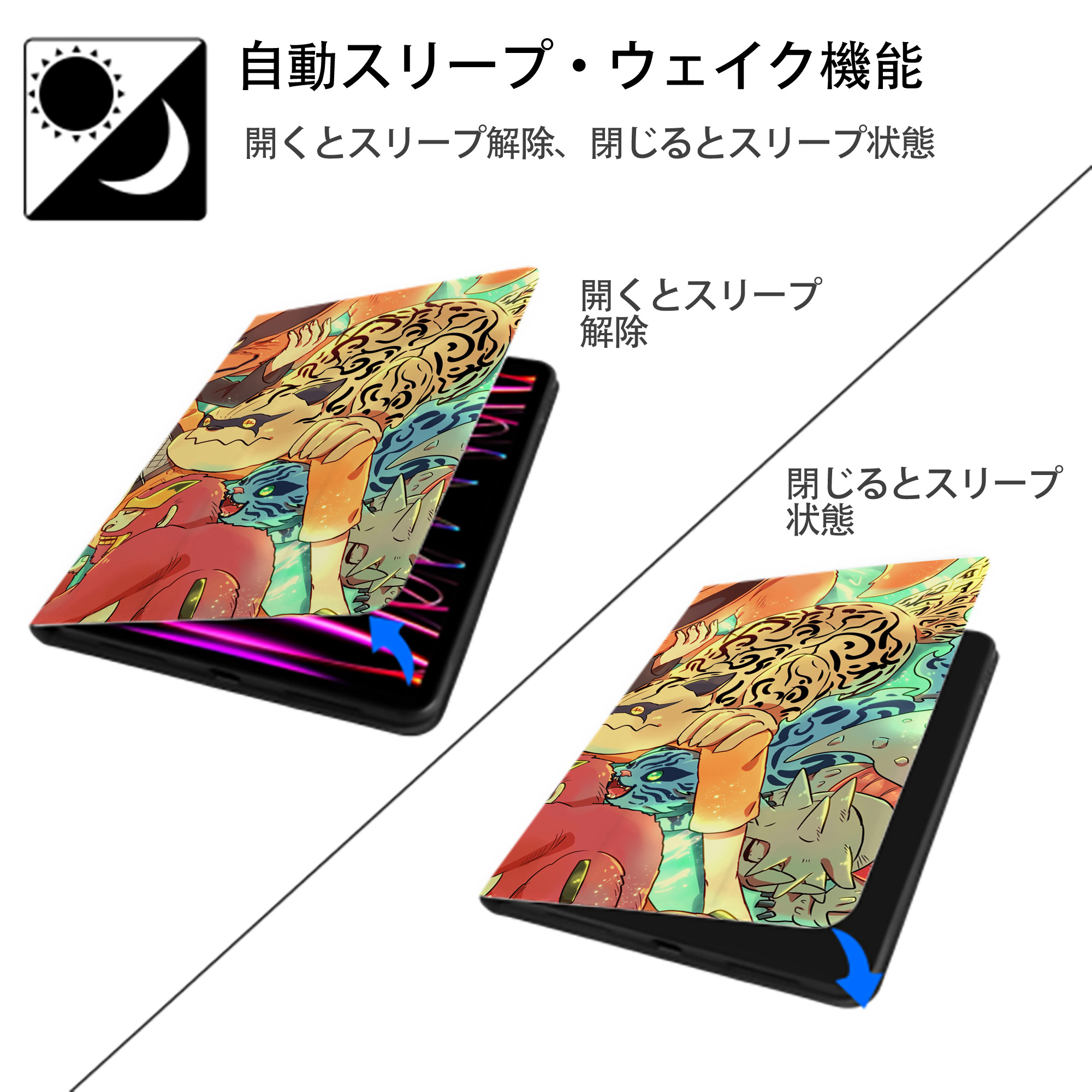 NARUTO -ナルト- NARUTO -ナルト- 疾風伝 IPadケース ペンホルダー付き ブックスタイルデザイン