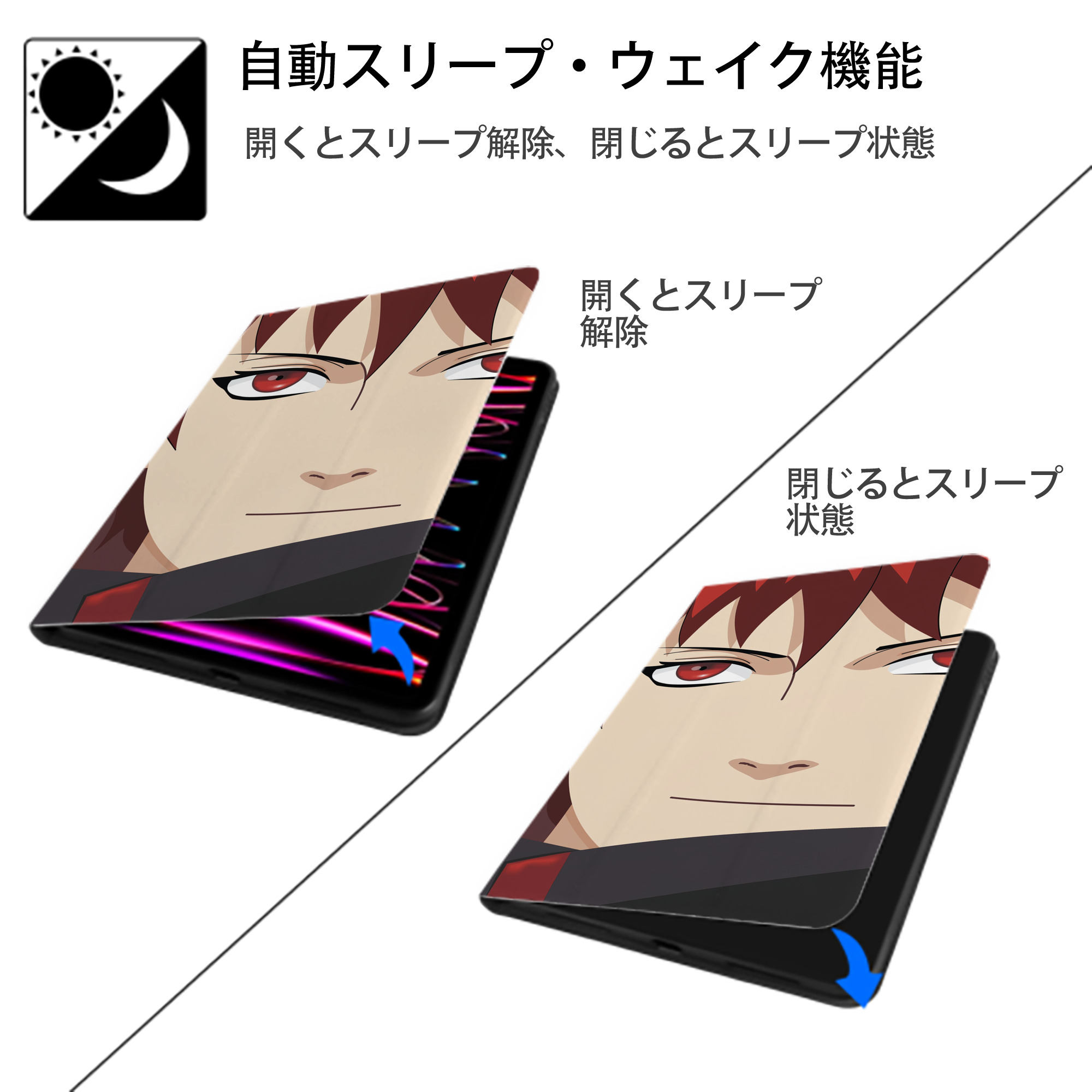 NARUTO -ナルト- NARUTO -ナルト- 疾風伝 IPadケース ペンホルダー付き ブックスタイルデザイン
