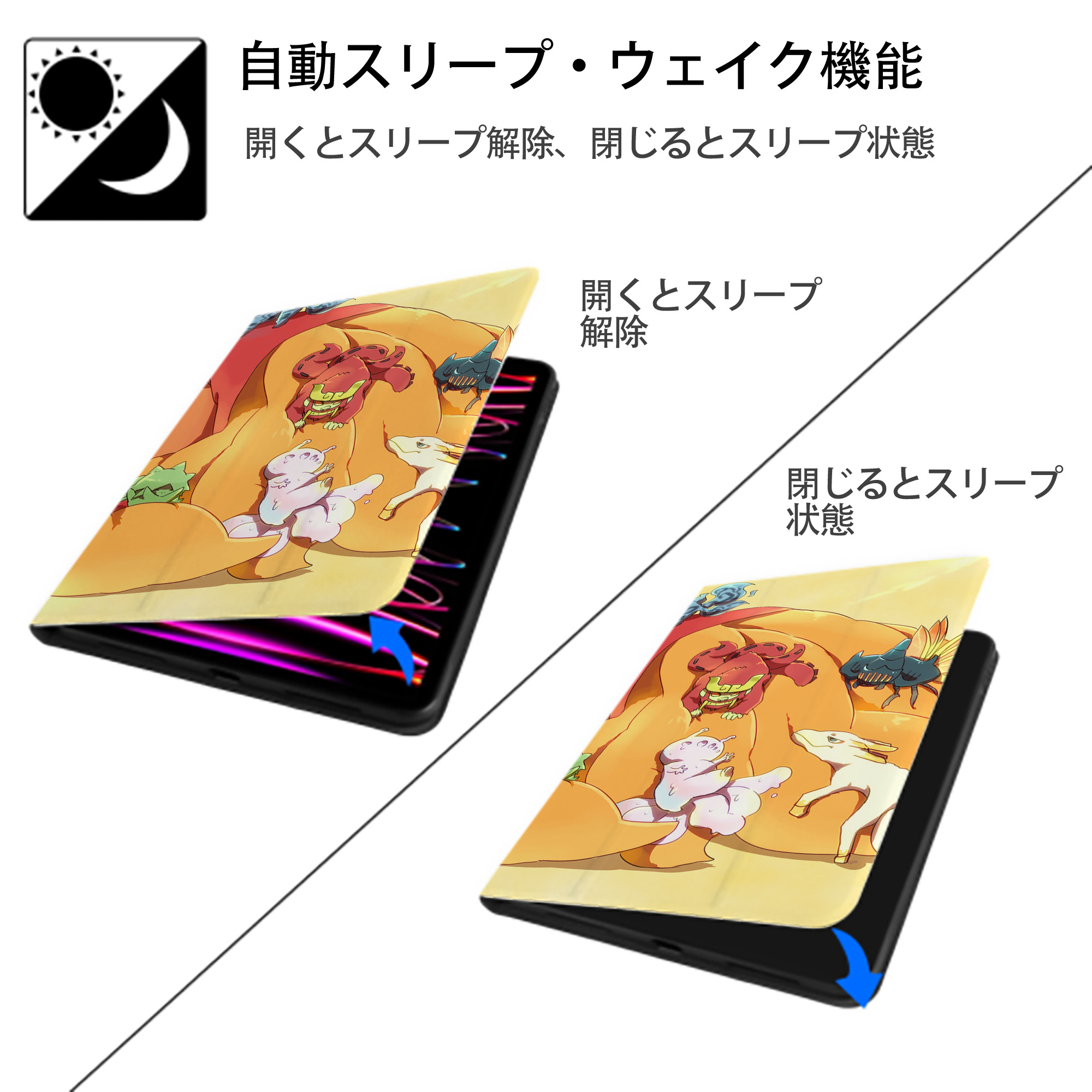 NARUTO -ナルト- NARUTO -ナルト- 疾風伝 IPadケース ペンホルダー付き ブックスタイルデザイン