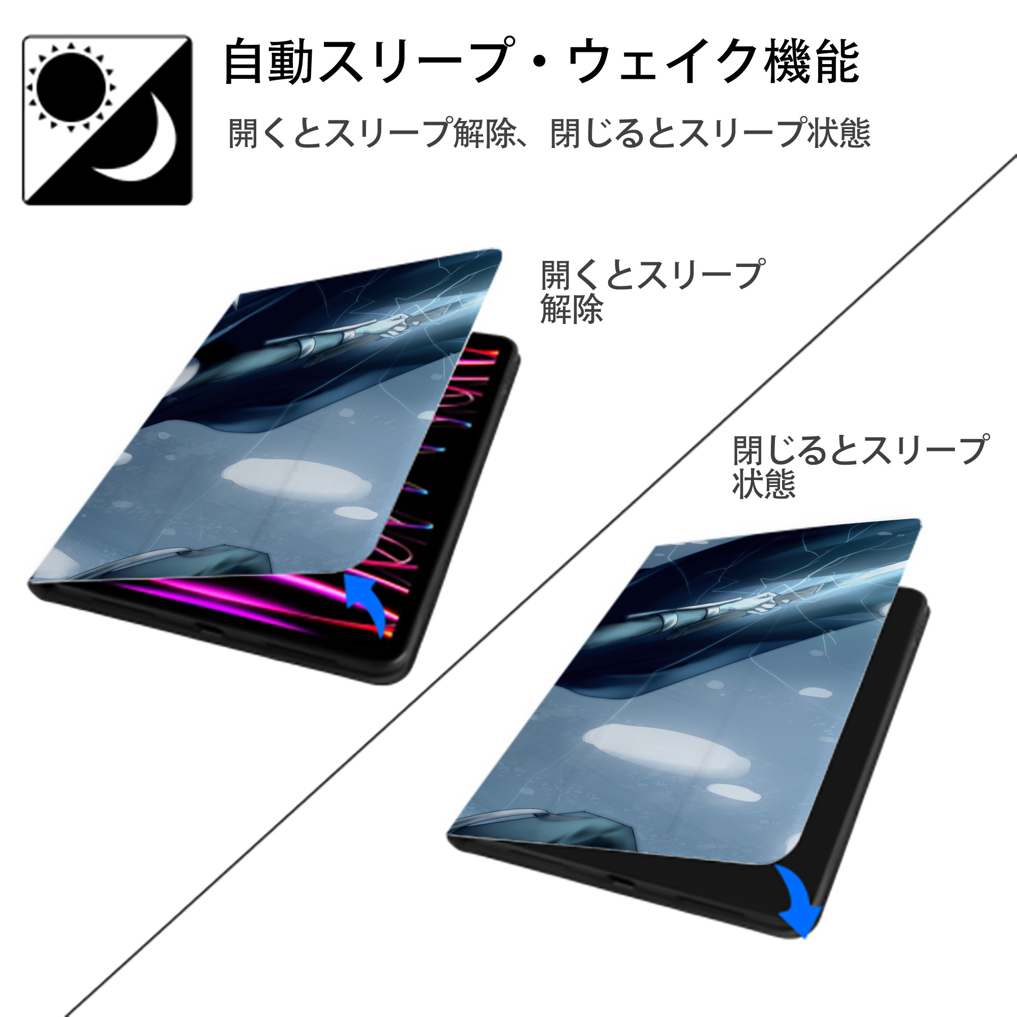 NARUTO -ナルト- NARUTO -ナルト- 疾風伝 IPadケース ペンホルダー付き ブックスタイルデザイン