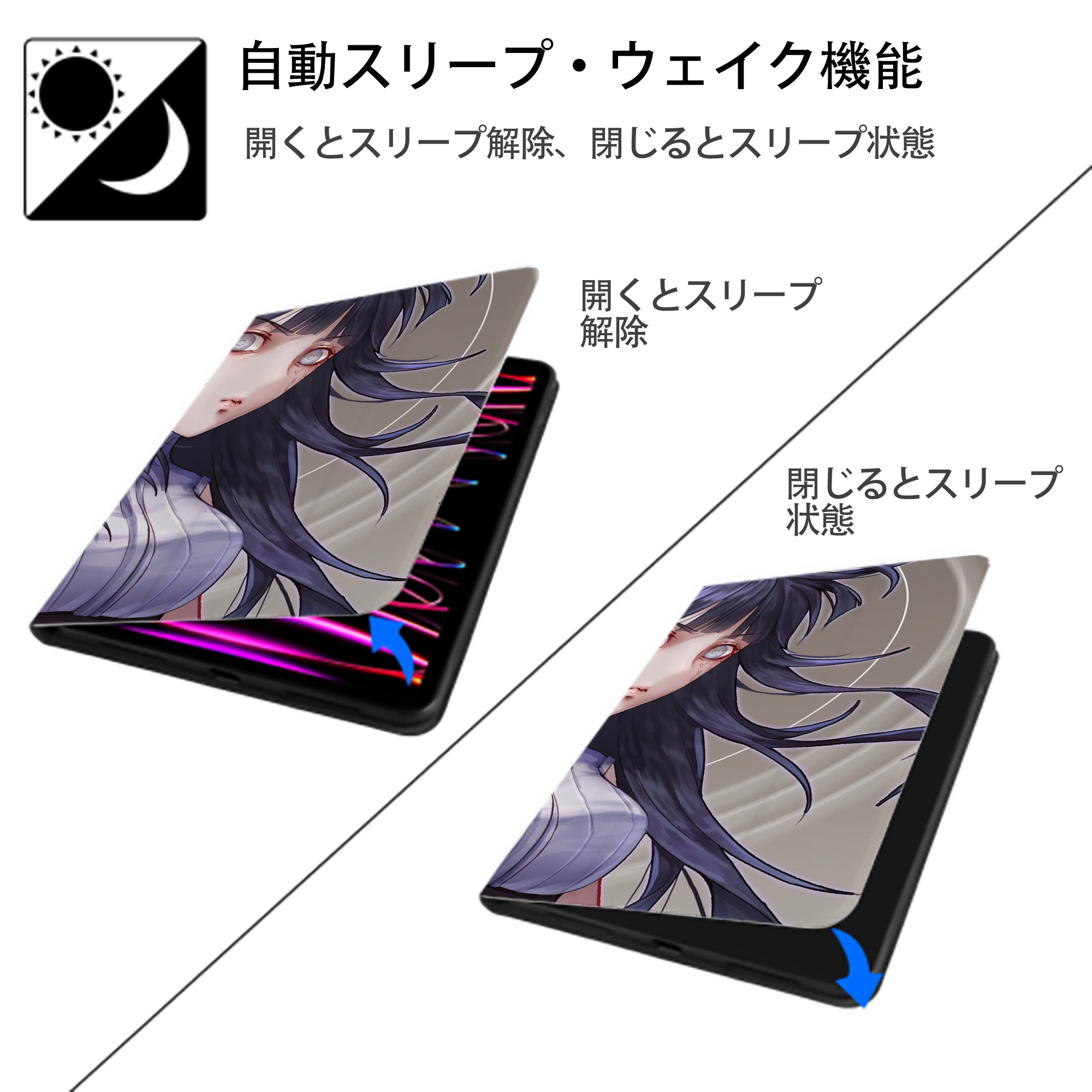 NARUTO -ナルト- NARUTO -ナルト- 疾風伝 IPadケース ペンホルダー付き ブックスタイルデザイン