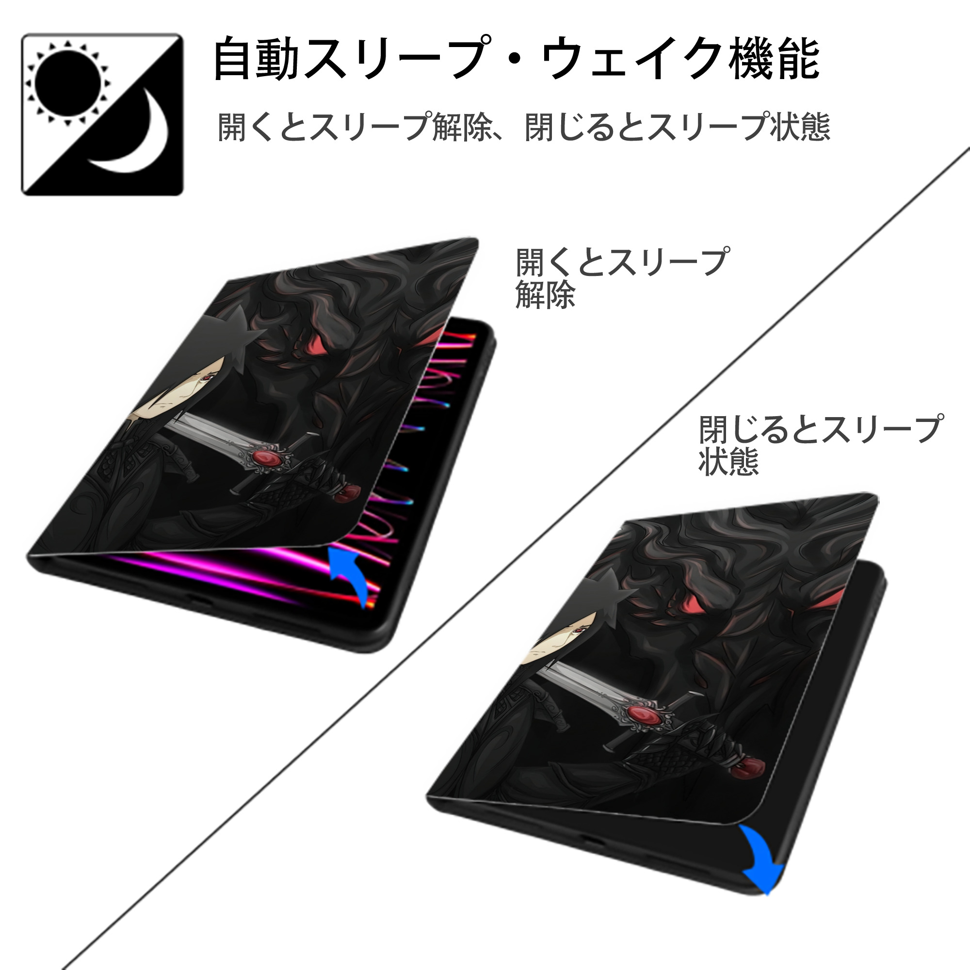 NARUTO -ナルト- NARUTO -ナルト- 疾風伝 IPadケース ペンホルダー付き ブックスタイルデザイン