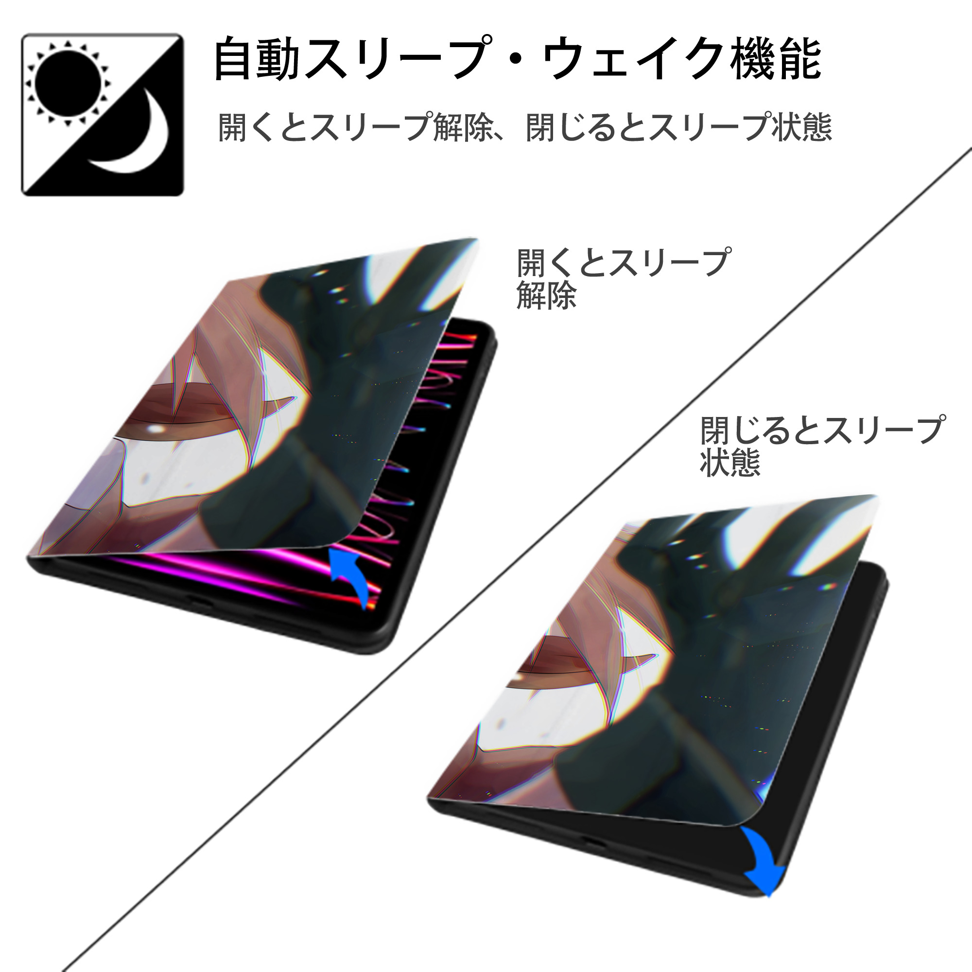 NARUTO -ナルト- NARUTO -ナルト- 疾風伝 IPadケース ペンホルダー付き ブックスタイルデザイン