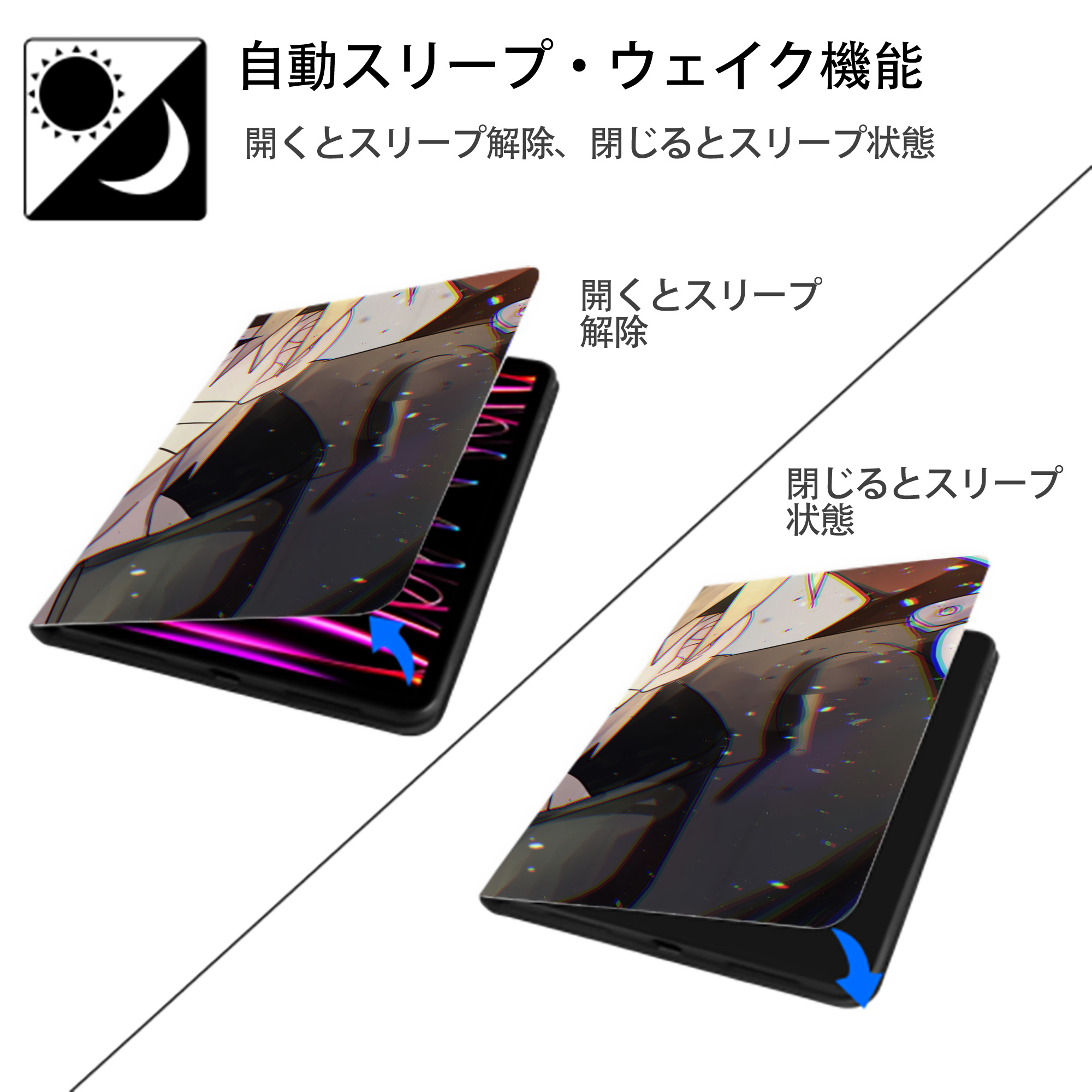 NARUTO -ナルト- NARUTO -ナルト- 疾風伝 IPadケース ペンホルダー付き ブックスタイルデザイン