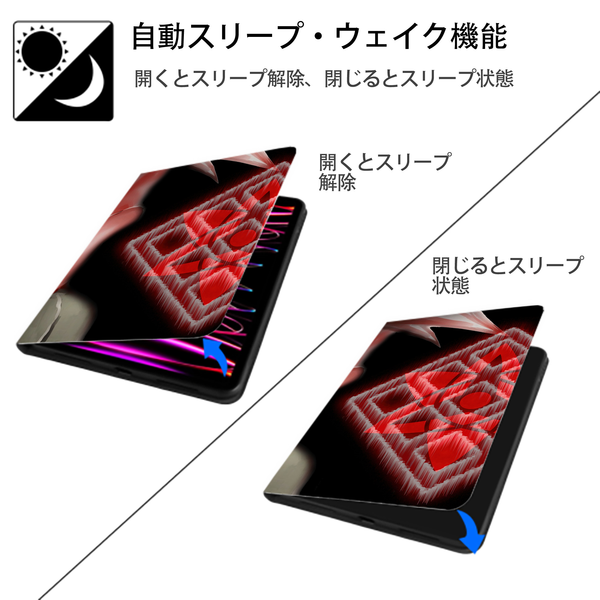 NARUTO -ナルト- NARUTO -ナルト- 疾風伝 IPadケース ペンホルダー付き ブックスタイルデザイン