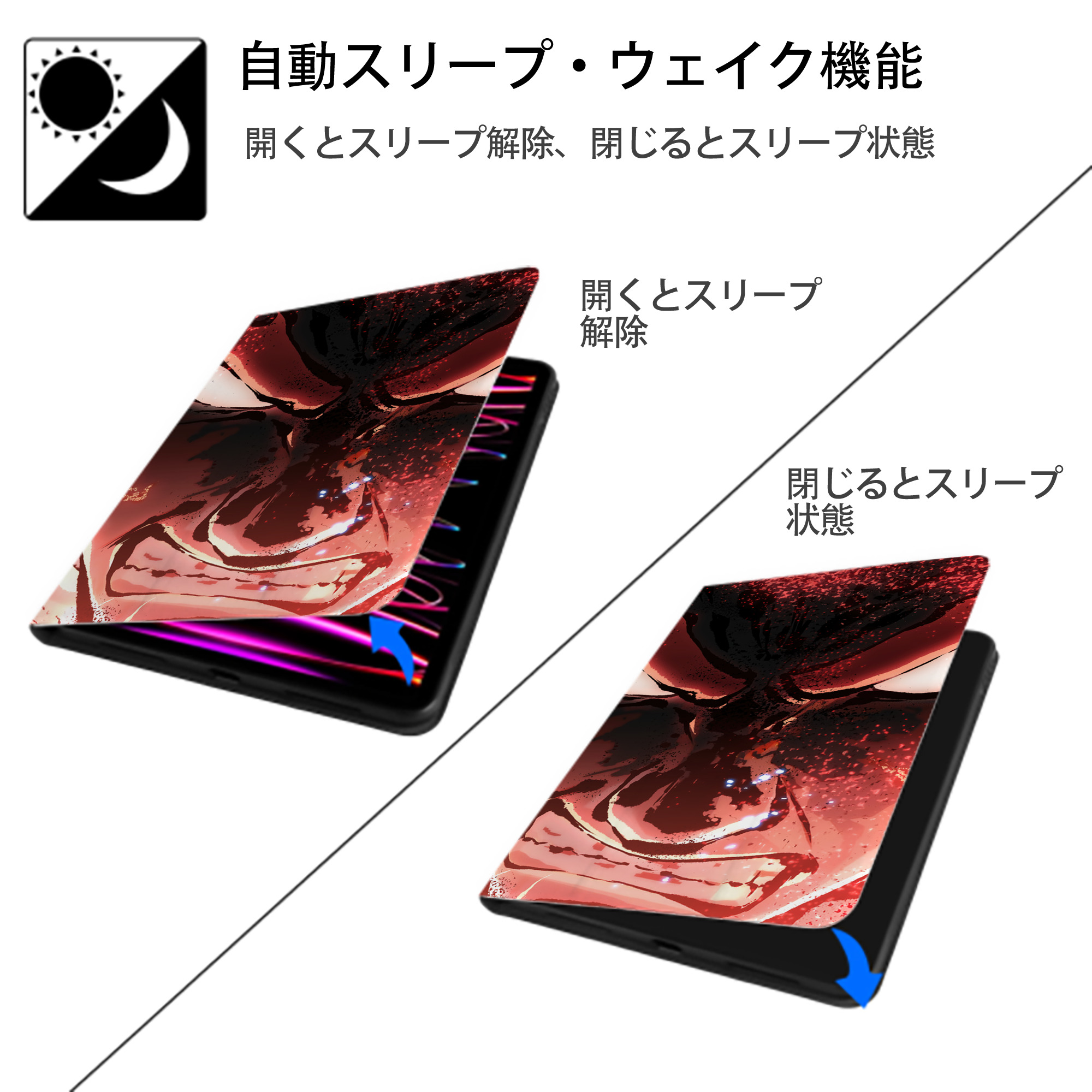 NARUTO -ナルト- NARUTO -ナルト- 疾風伝 IPadケース ペンホルダー付き ブックスタイルデザイン