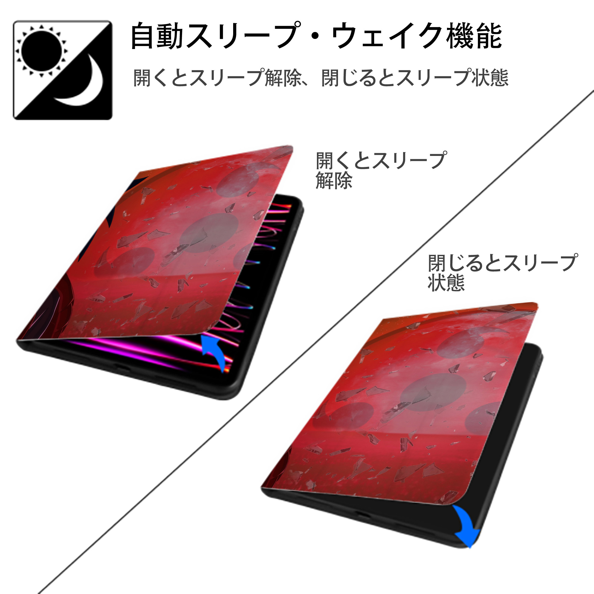 NARUTO -ナルト- NARUTO -ナルト- 疾風伝 IPadケース ペンホルダー付き ブックスタイルデザイン