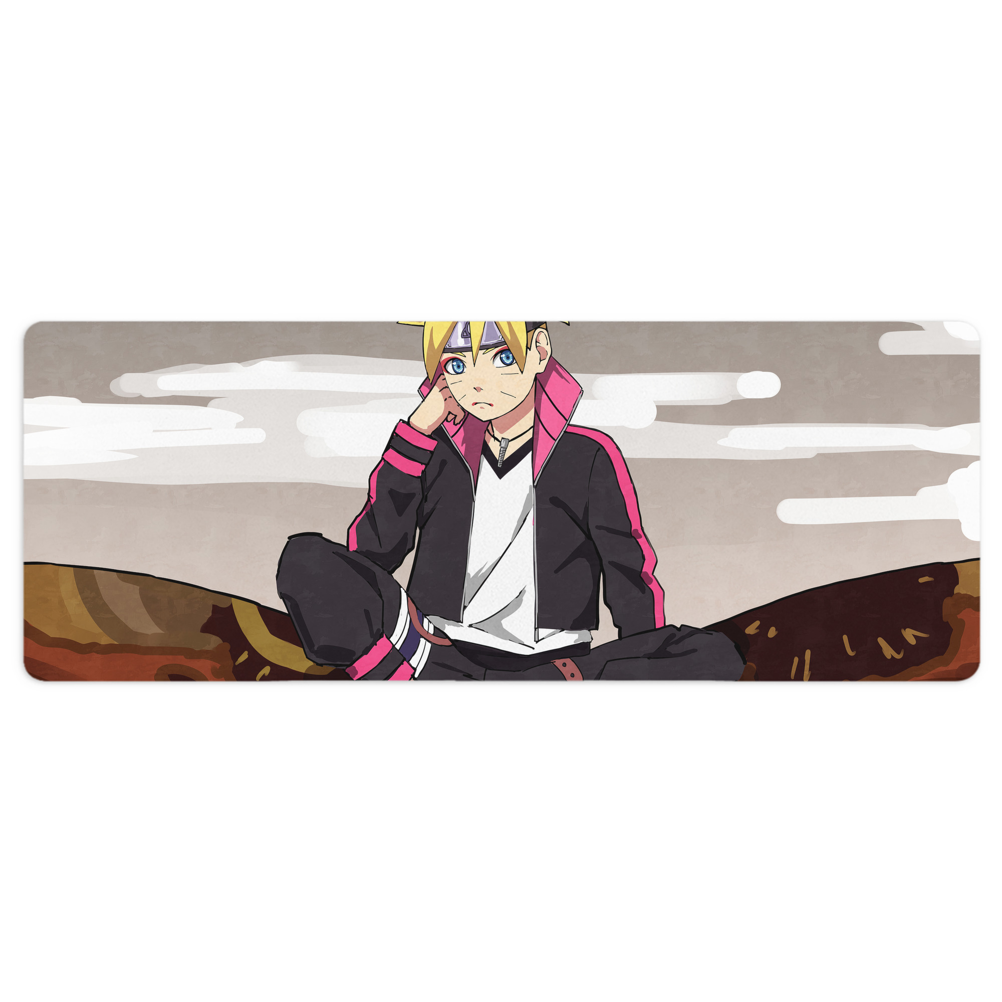 （画像用） NARUTO -ナルト- NARUTO -ナルト- 疾風伝 ステッチ加工 大判デスクマット／滑り止めマウスパッド