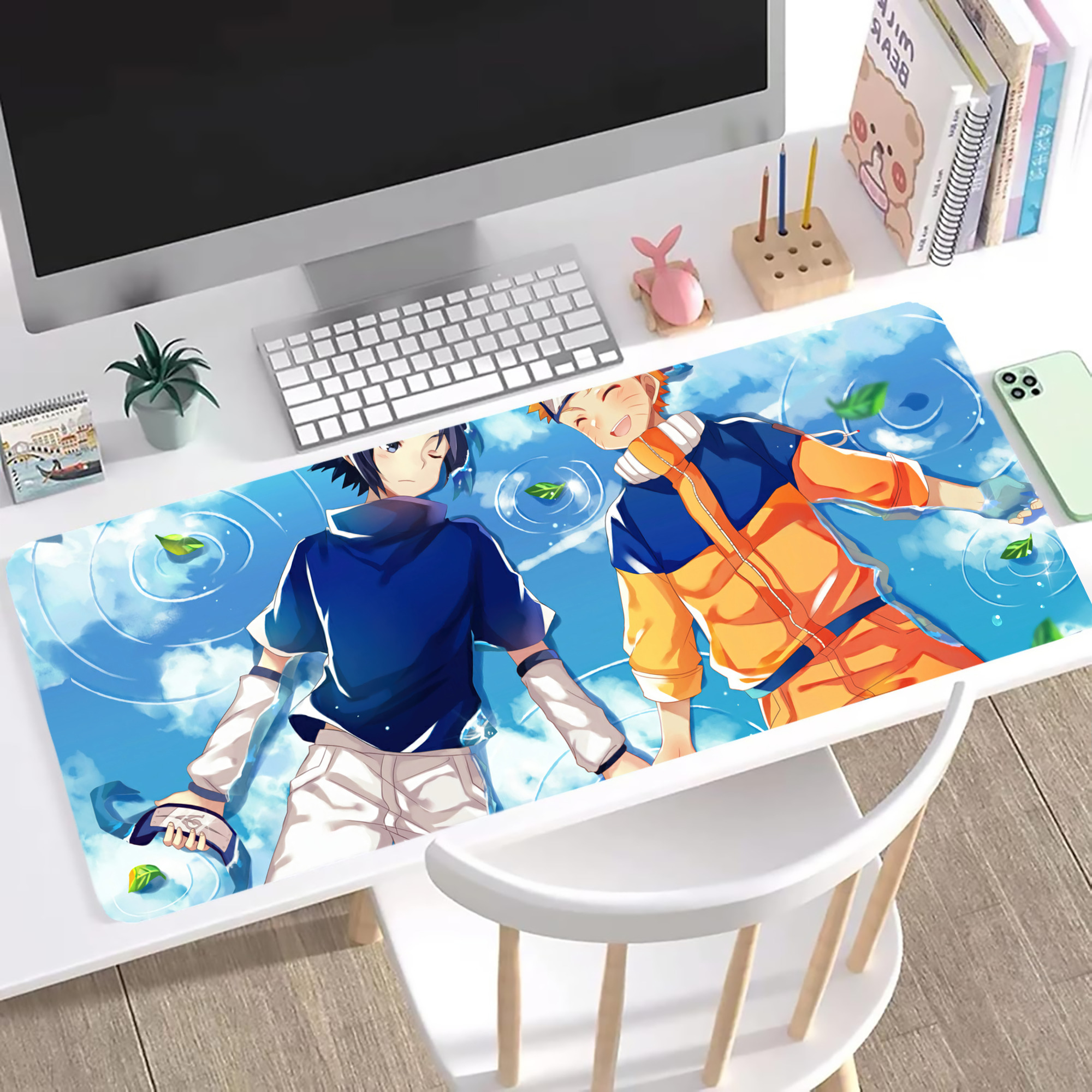（画像用） NARUTO -ナルト- NARUTO -ナルト- 疾風伝 ステッチ加工 大判デスクマット／滑り止めマウスパッド