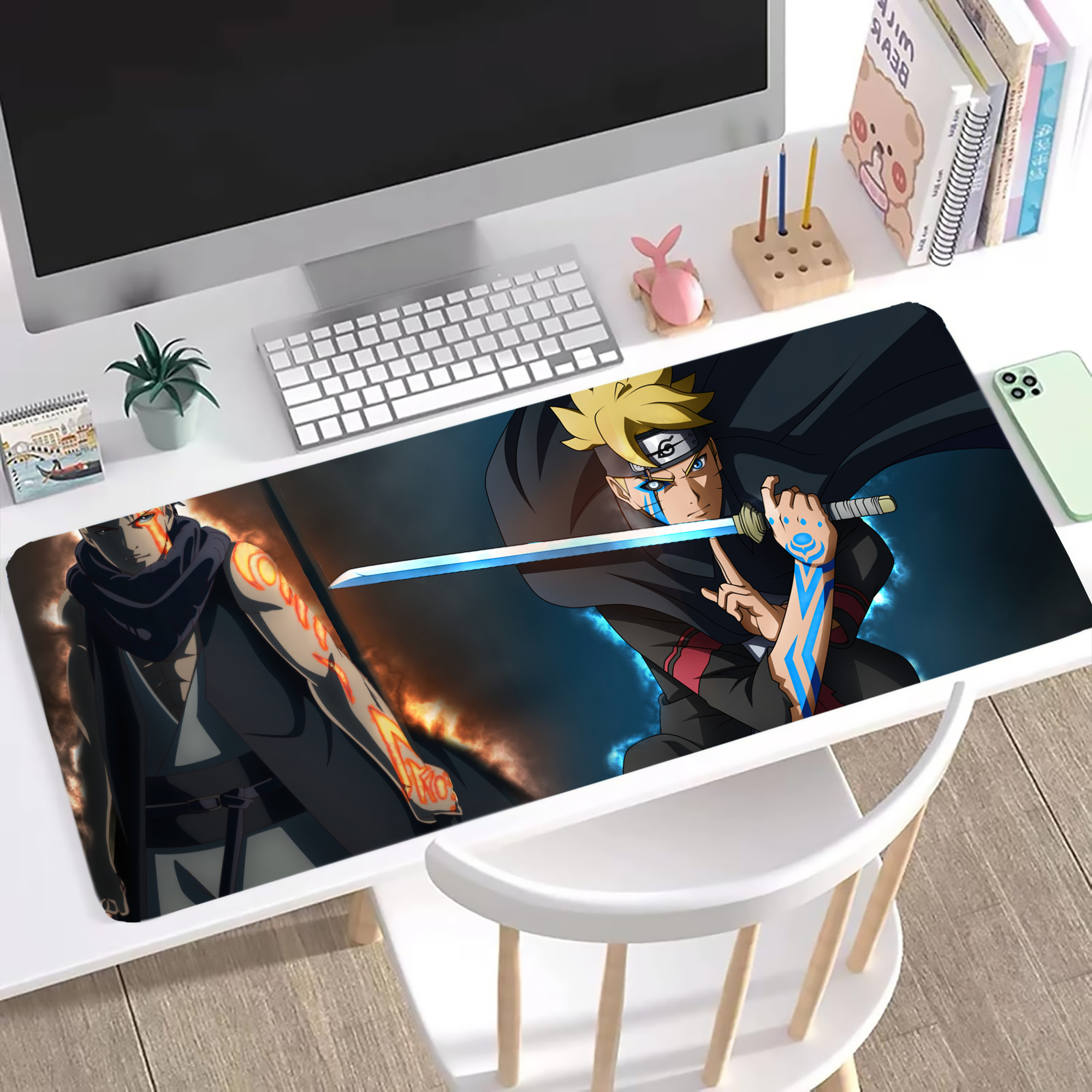 （画像用） NARUTO -ナルト- NARUTO -ナルト- 疾風伝 ステッチ加工 大判デスクマット／滑り止めマウスパッド