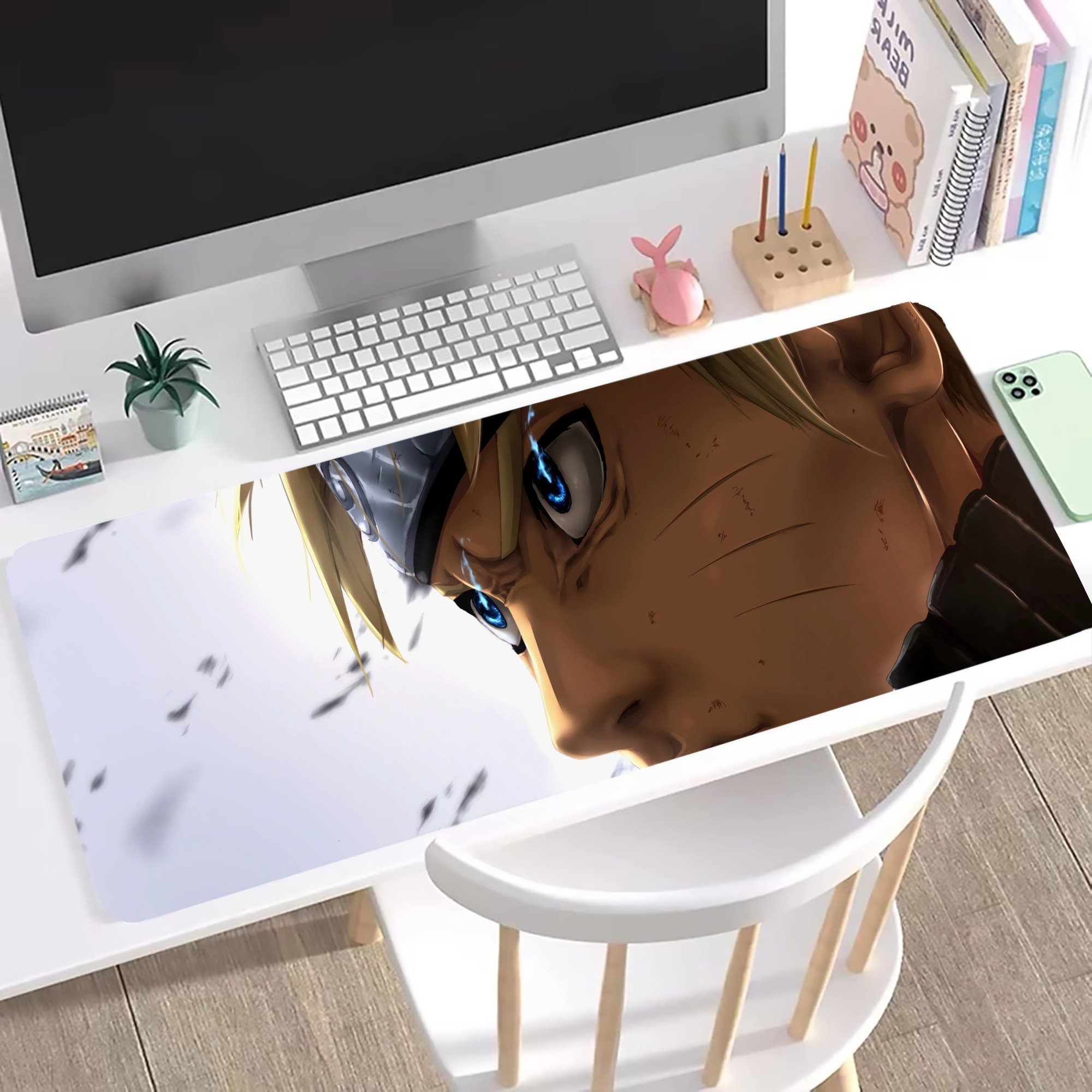 （画像用） NARUTO -ナルト- NARUTO -ナルト- 疾風伝 ステッチ加工 大判デスクマット／滑り止めマウスパッド