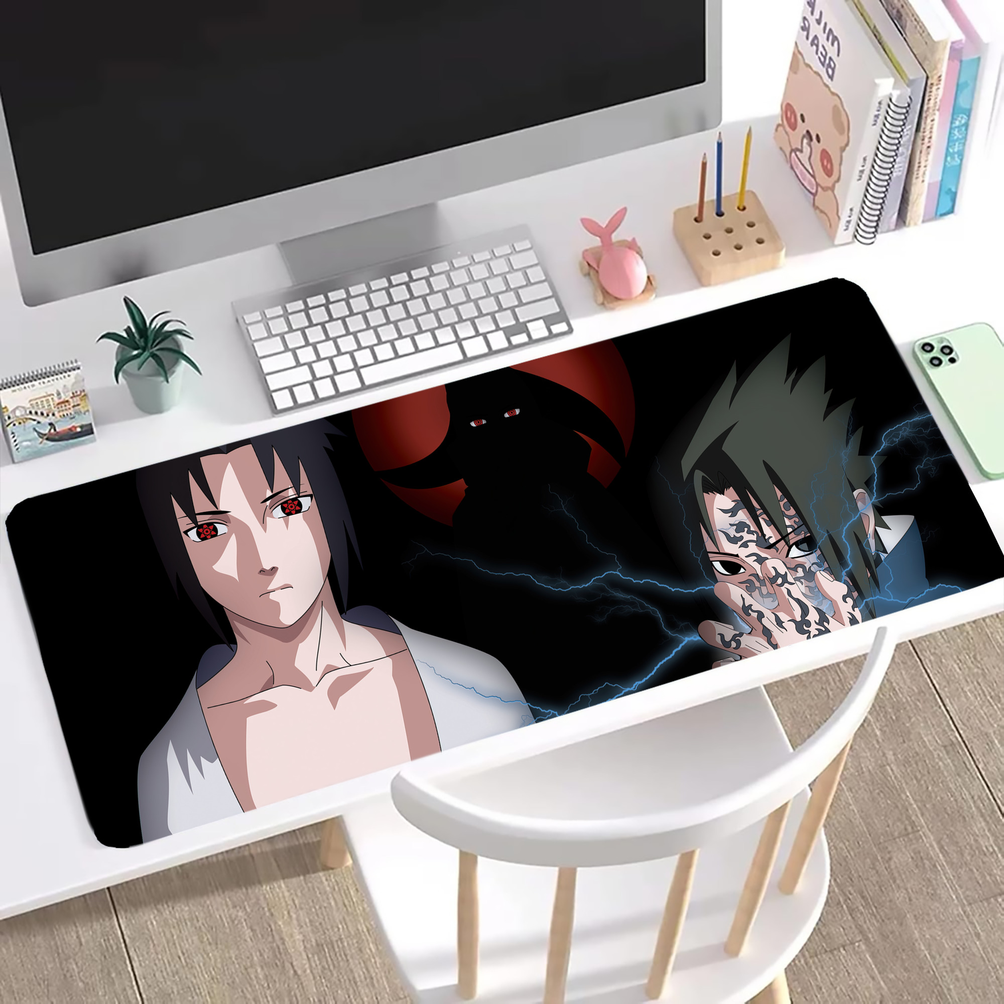 （画像用） NARUTO -ナルト- NARUTO -ナルト- 疾風伝 ステッチ加工 大判デスクマット／滑り止めマウスパッド