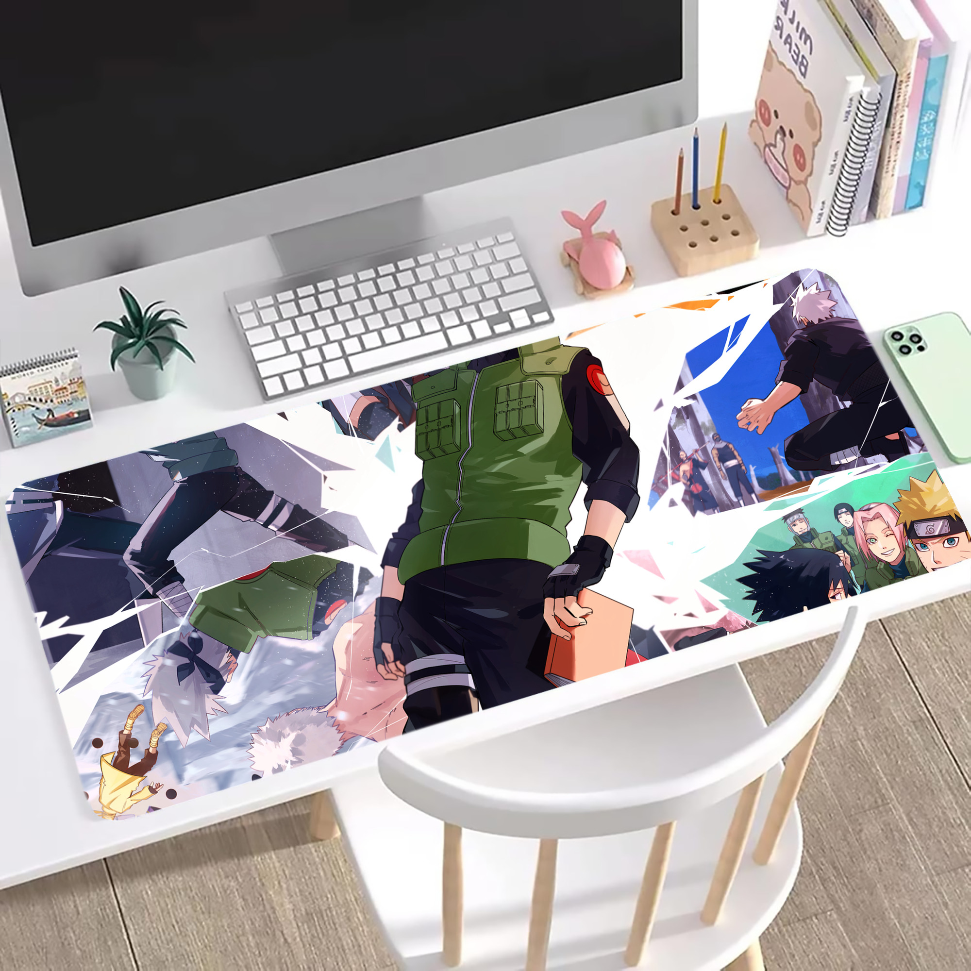 （画像用） NARUTO -ナルト- NARUTO -ナルト- 疾風伝 ステッチ加工 大判デスクマット／滑り止めマウスパッド